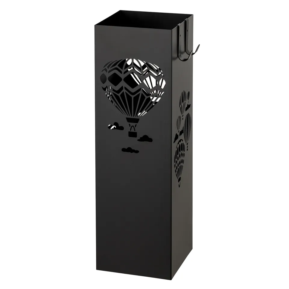 Baroni Home Mongolfiere portaombrelli nero metallo 16x16x49 cm