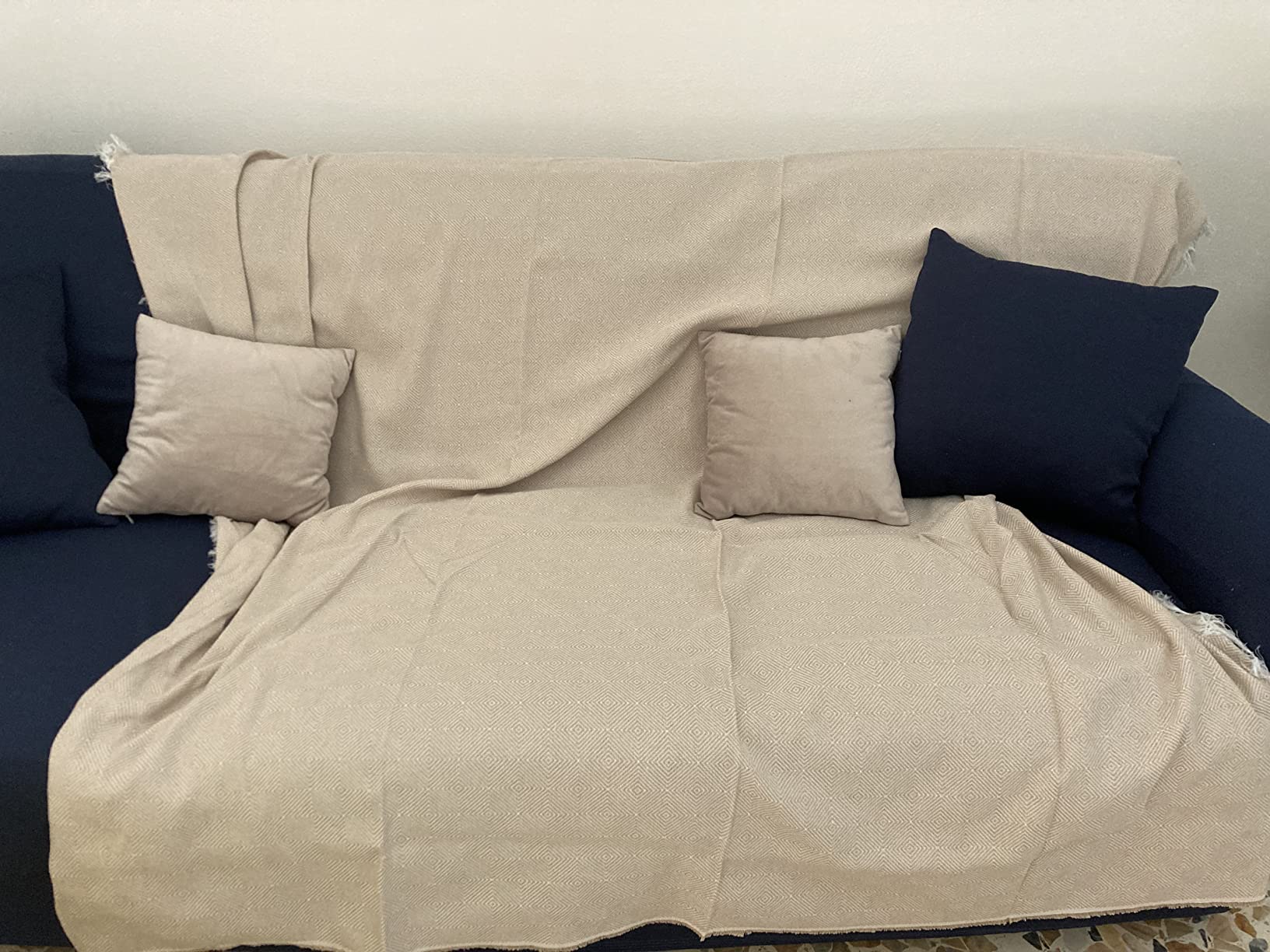 Textilhome telo copridivano Dante 180x285 cm perlato