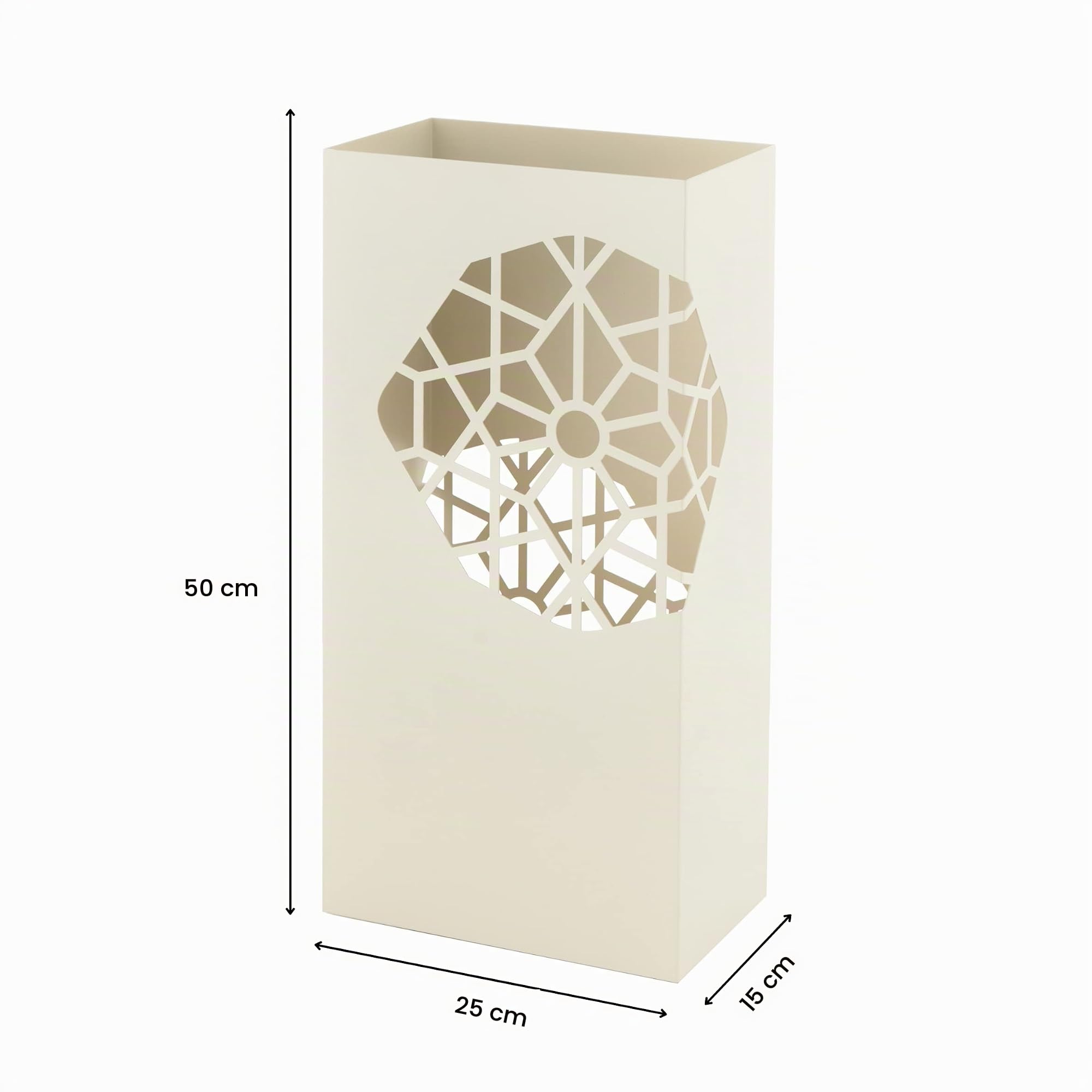 Baroni Home Portaombrelli Squadrato Bianco 25x15x50 cm