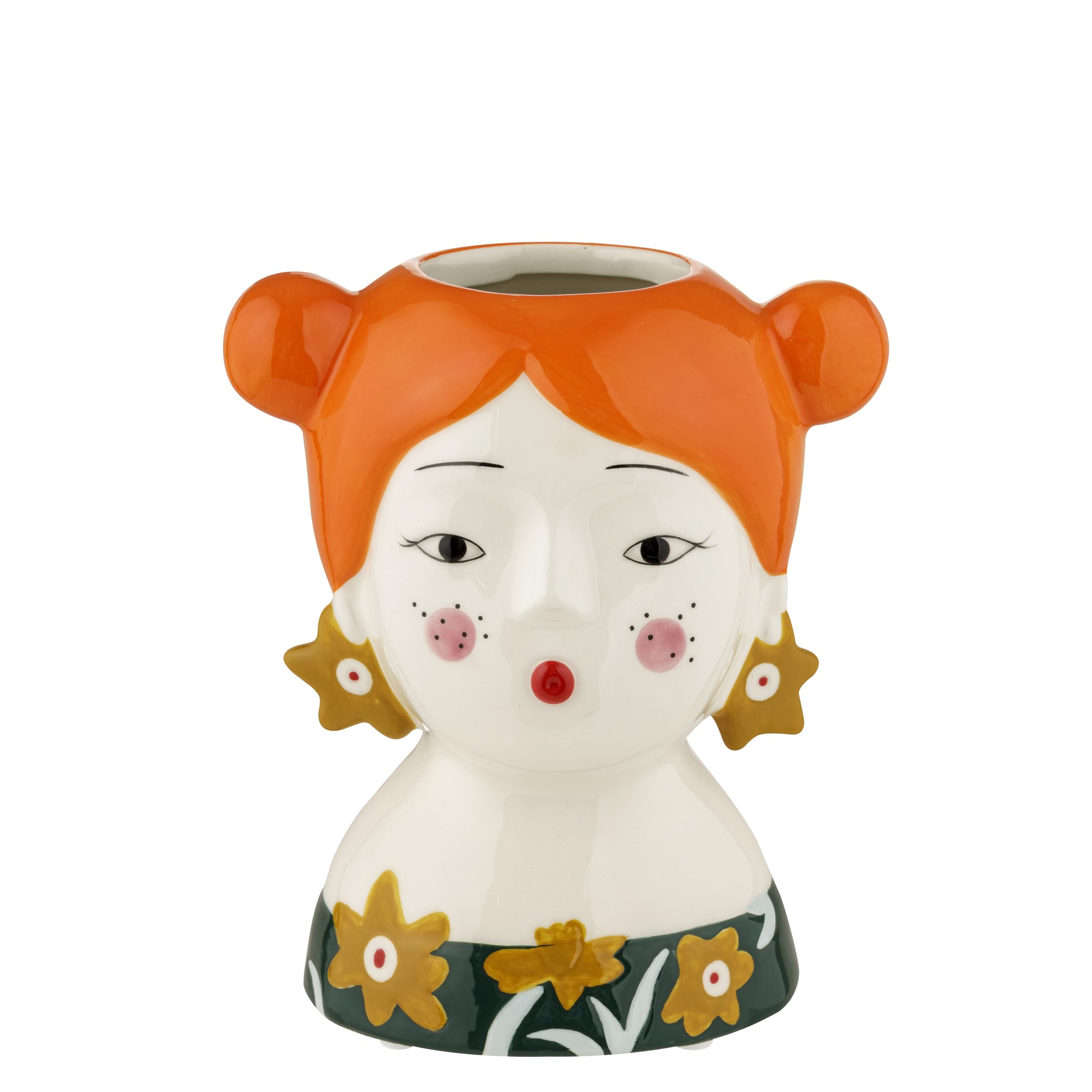 Baroni Isotta Vaso Ceramica Rosso Grande 15x11x18 cm
