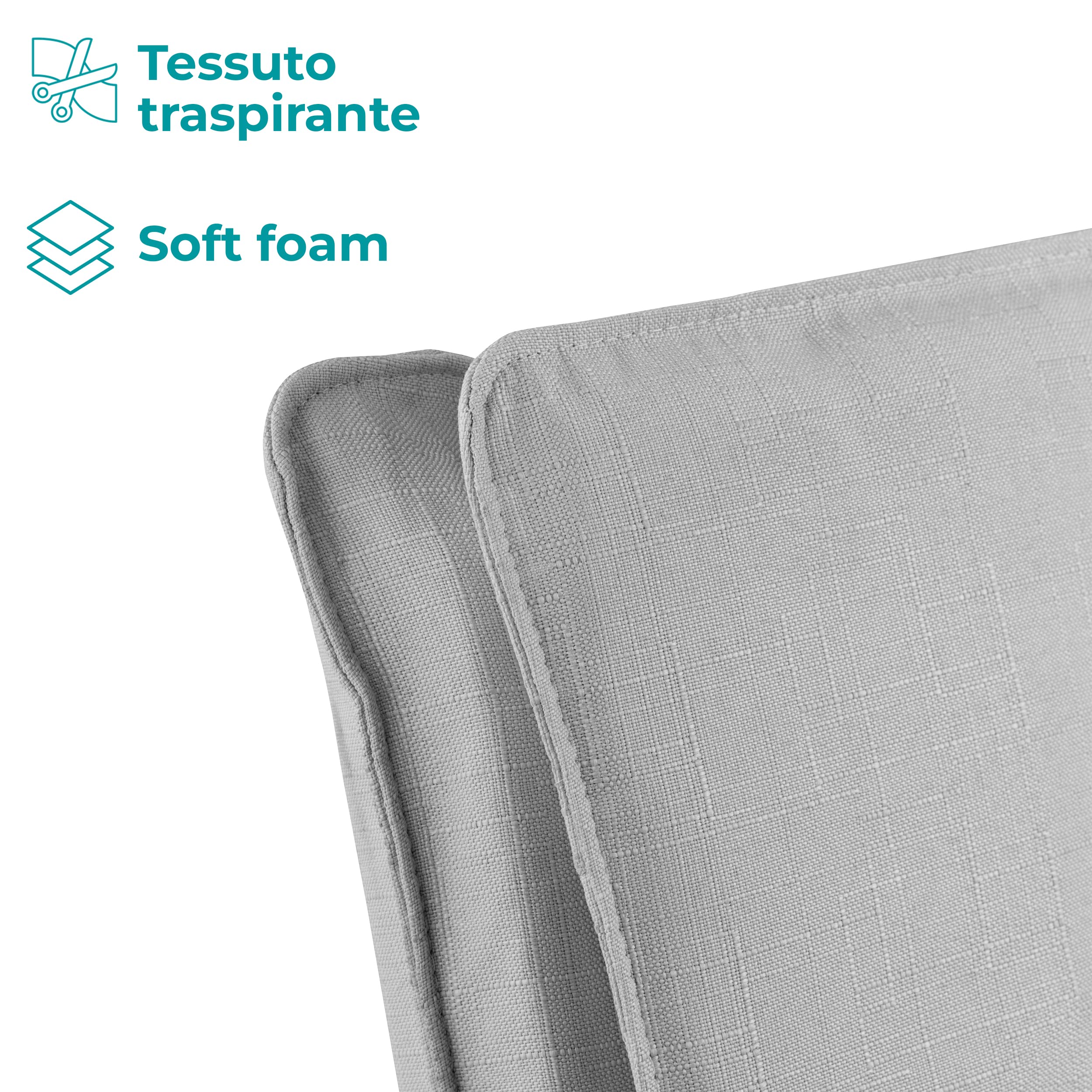Baroni Home sedia a dondolo tessuto grigia 67x82x98 cm
