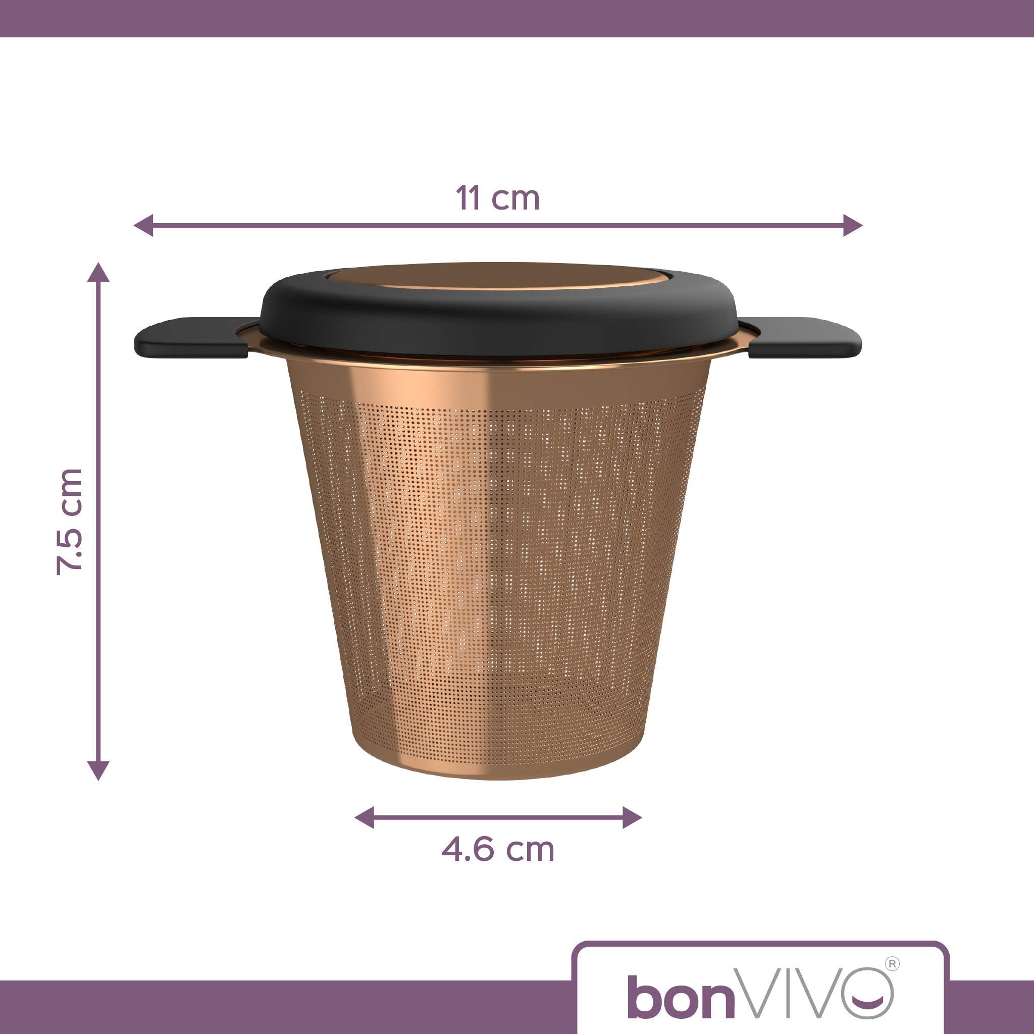 bonVIVO Puri Infusore Te Inox Rame con Coperchio