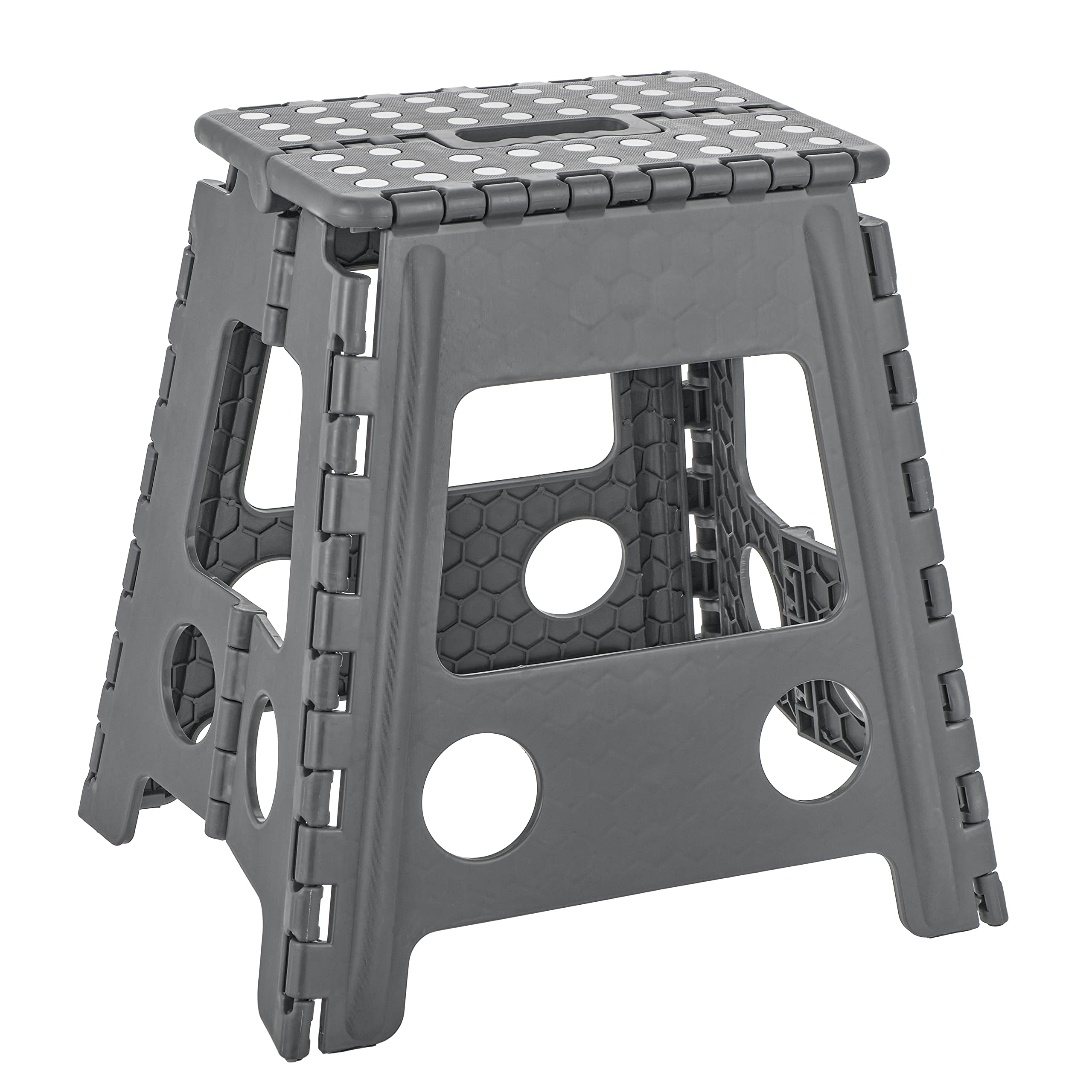 Baroni Home Sgabello Pieghevole L Grigio Scuro 130 kg