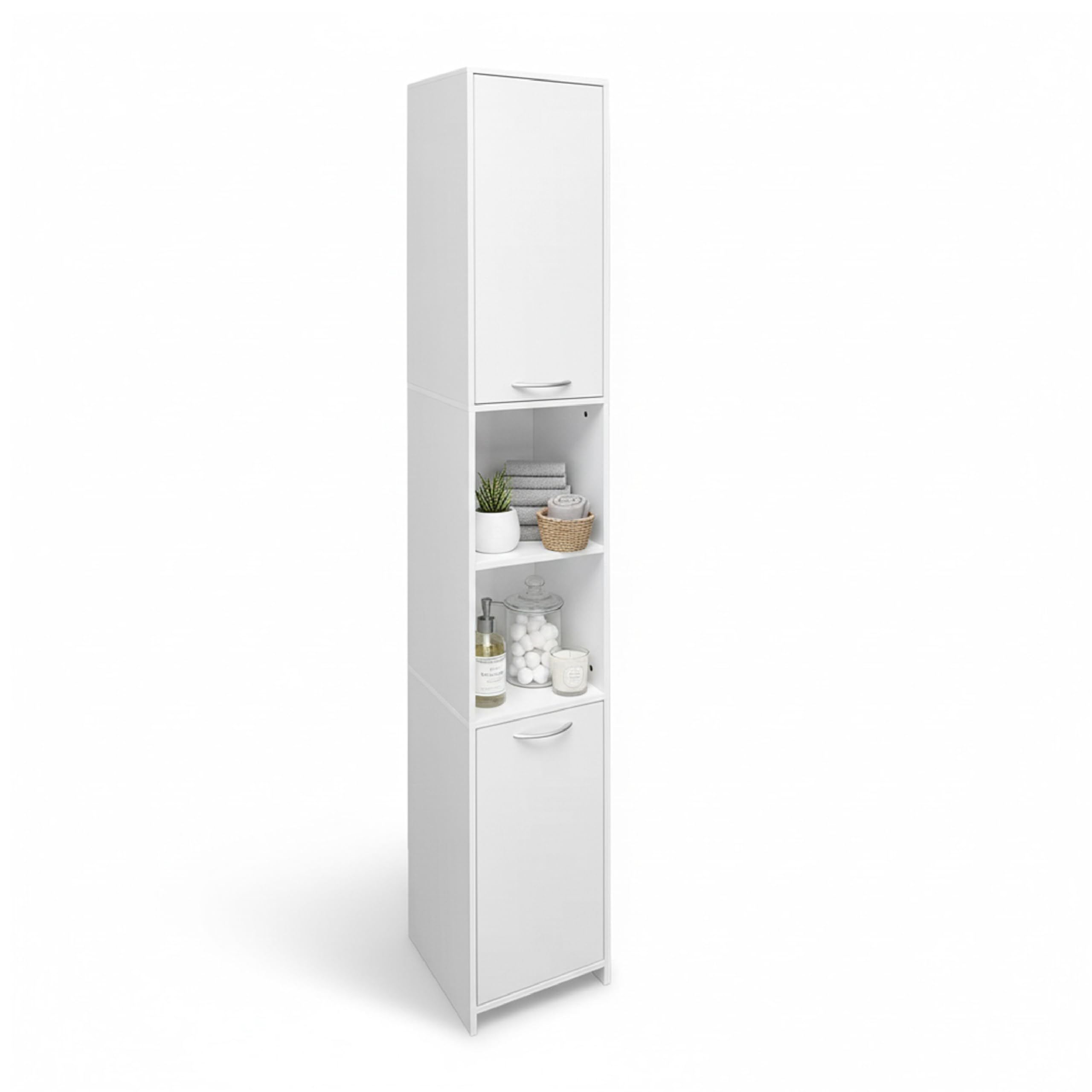 Baroni Home Colonna Bagno Bianca 45x19x113 cm 3 Ripiani