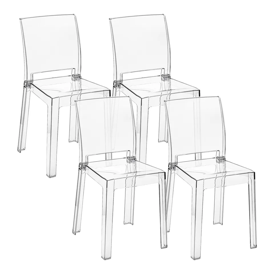 Baroni Home Sedie Policarbonato Trasparente 36x81x43 cm 4 Pezzi