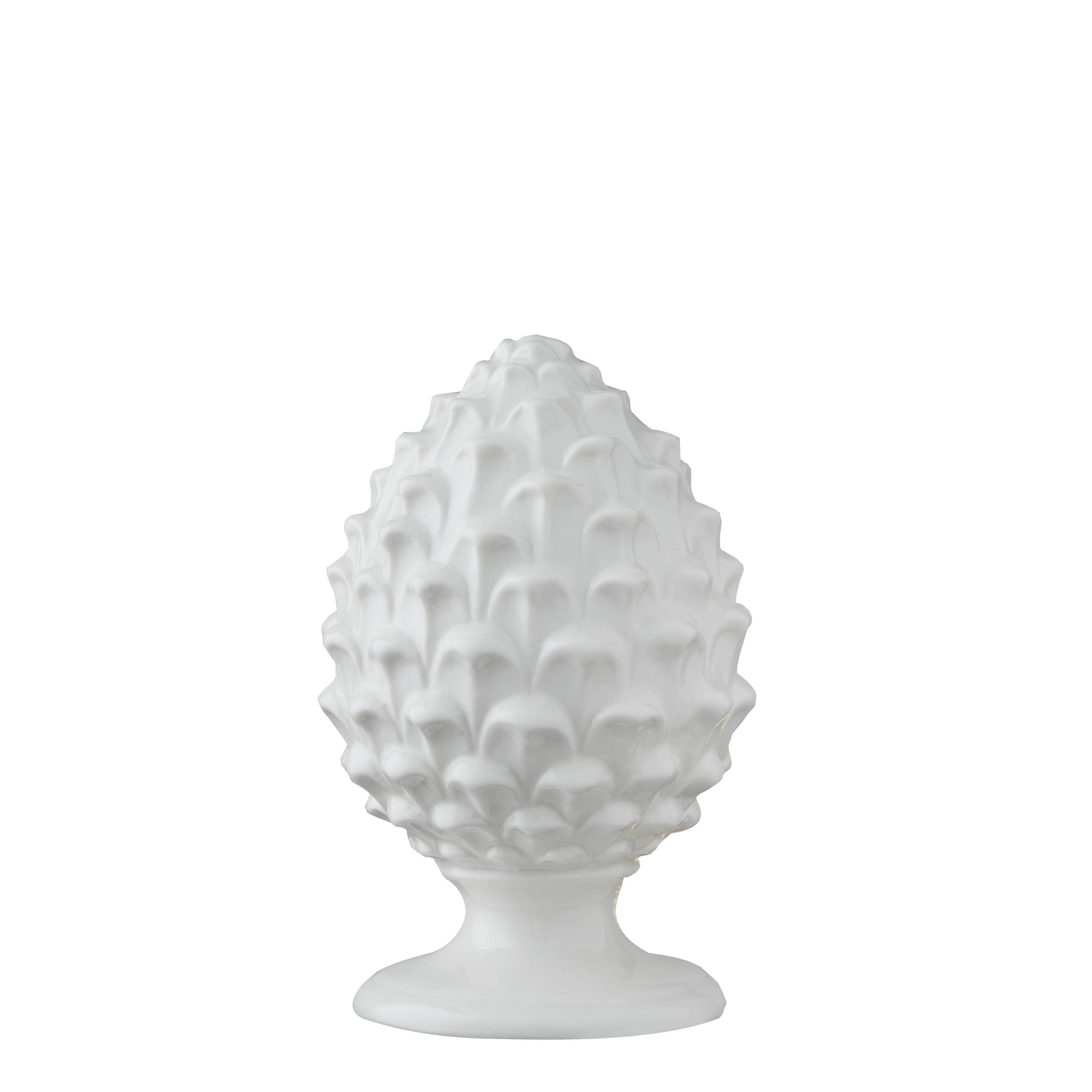 Baroni Home pigna siciliana porcellana bianco oro L 14x14x22 cm