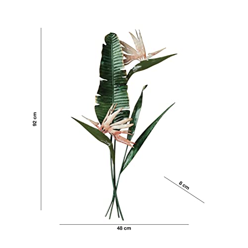 Baroni Quadro 3D in Metallo Strelitzia Moderno 48x8x92 cm