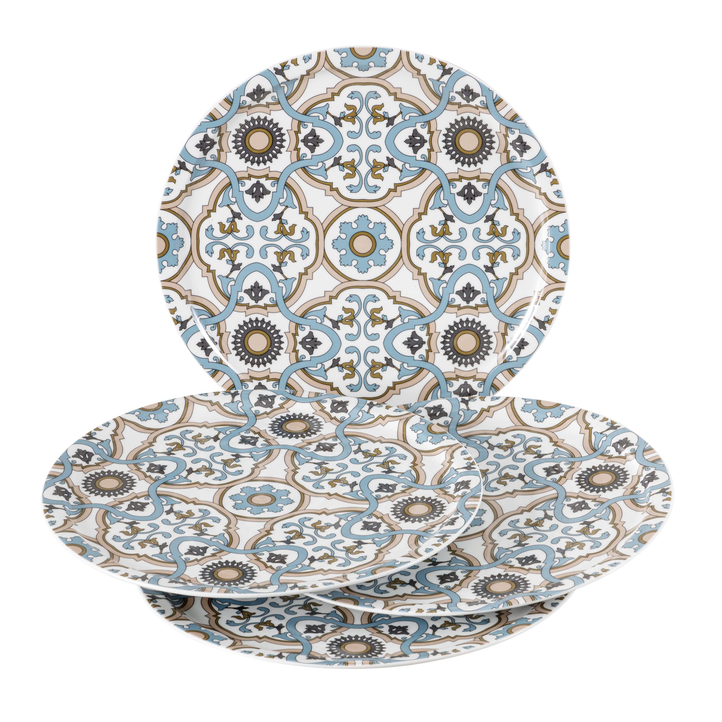 Baroni Home Set 4 Piatti Pizza Cefalù Porcellana 31 cm