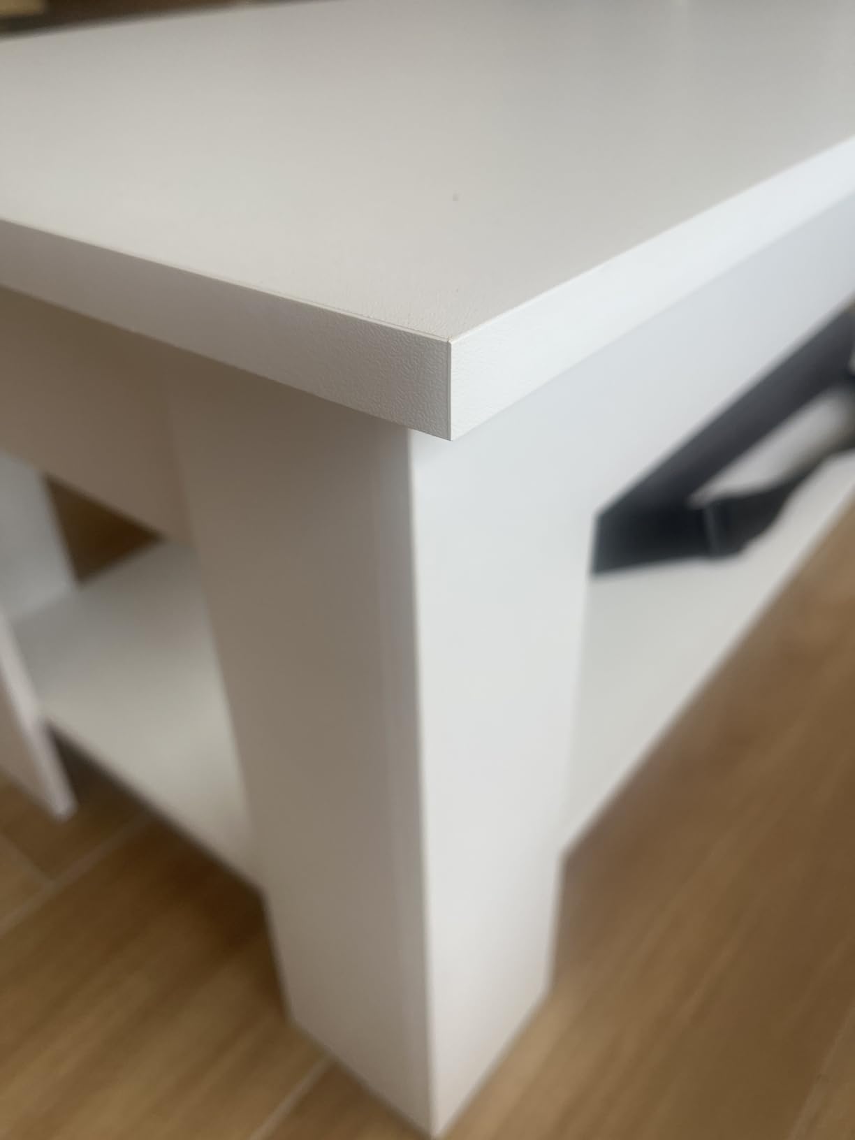 Baroni Home Tavolino da caffè piano sollevabile nero 100 cm