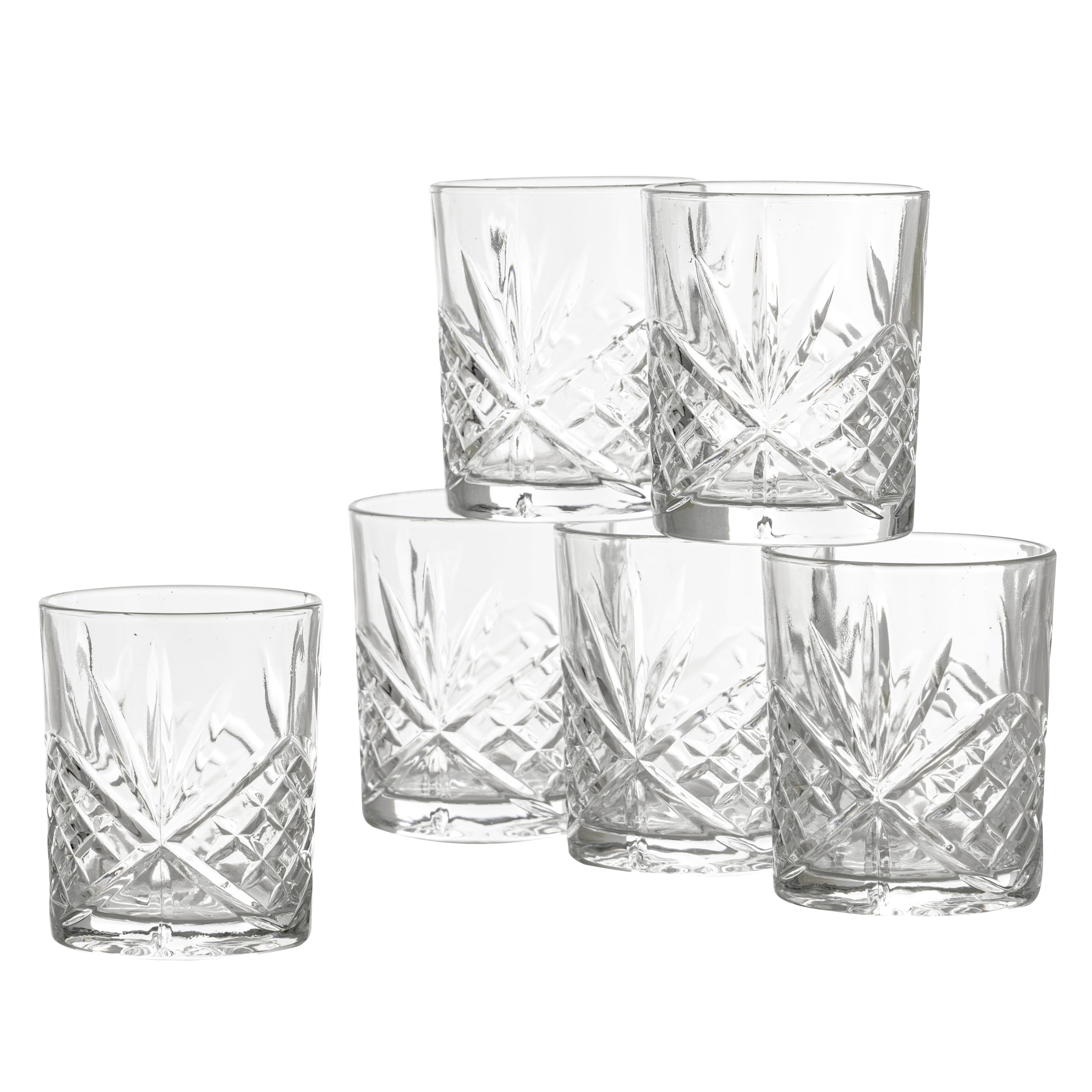 Baroni Home set 6 bicchieri vetro 25 cl intagli eleganti