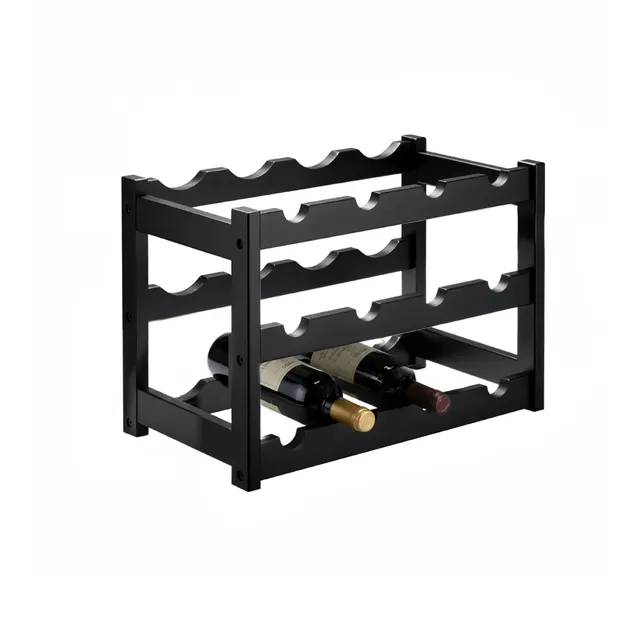 Baroni Home Cantinetta Portabottiglie 12 Bottiglie 24x46x30 Nero