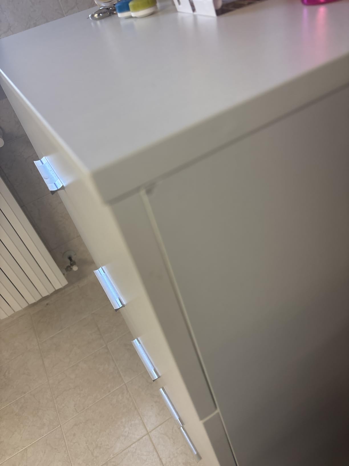 Baroni Home Cassettiera 5 Cassetti Bianca 60x40x110 in Nobilitato