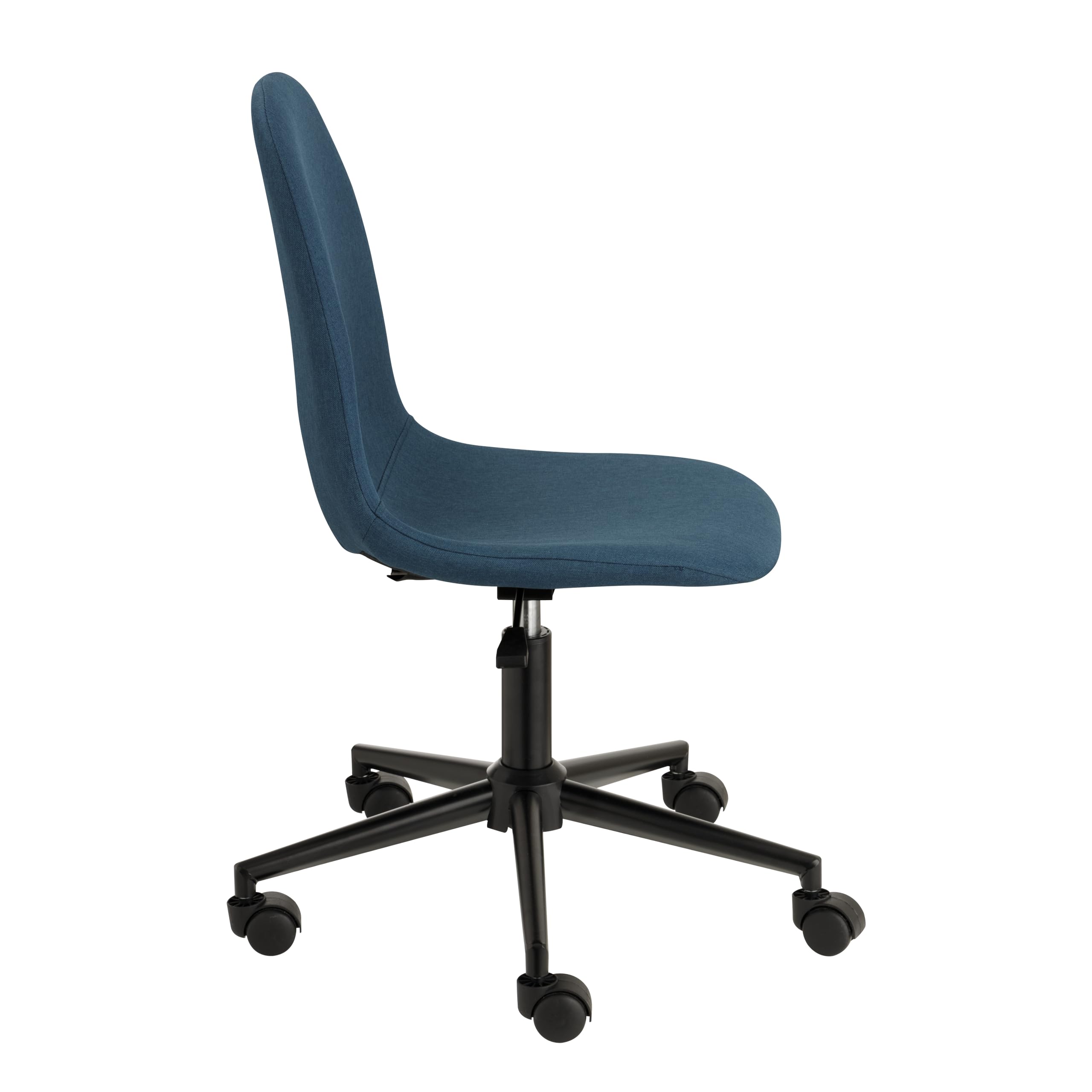 Baroni Home sedia ufficio girevole blu tessuto senza braccioli