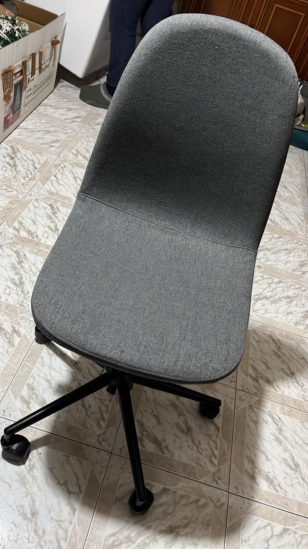 Baroni Home sedia ufficio girevole blu tessuto senza braccioli