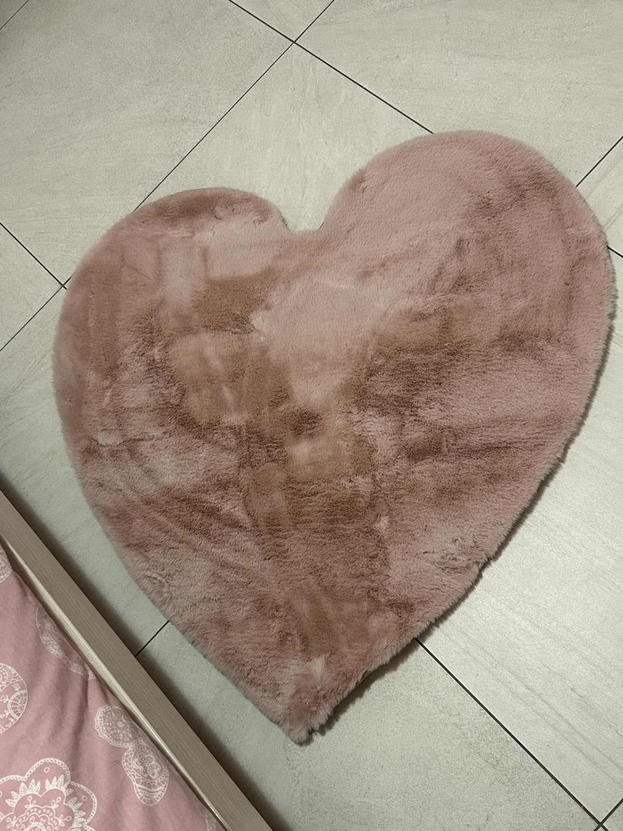 Baroni Home Tappeto Cuore Natural Pelo Lungo 90x90 cm