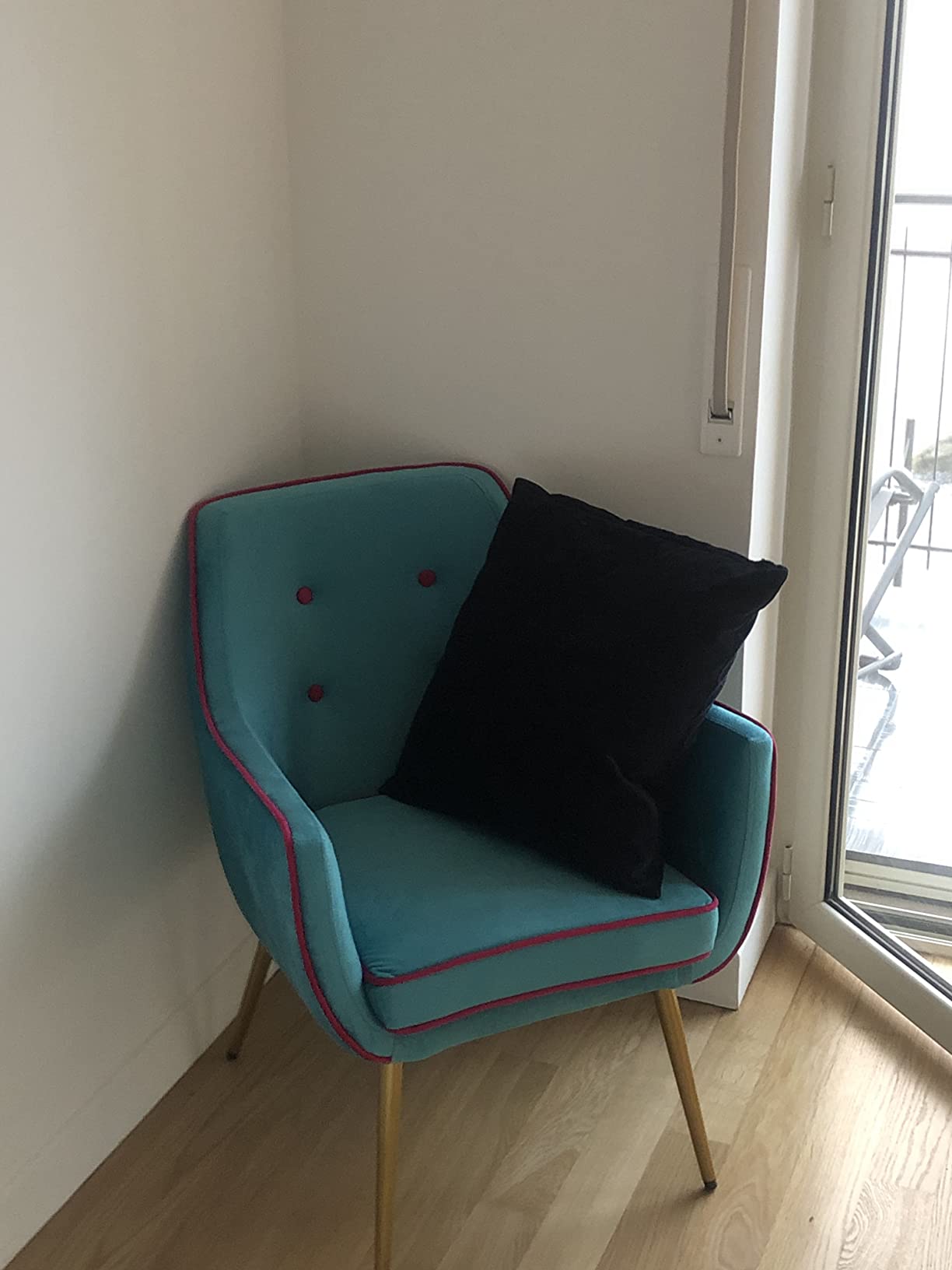 Baroni Home poltrona in ecopelle nera 78x59x64 cm