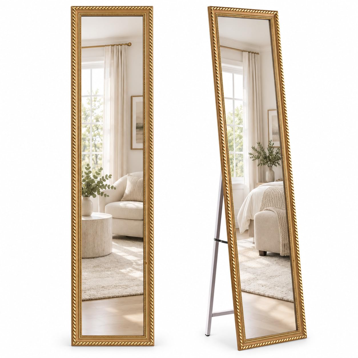 Baroni Home Specchio da Terra Riccioli Bianchi 40x150 cm