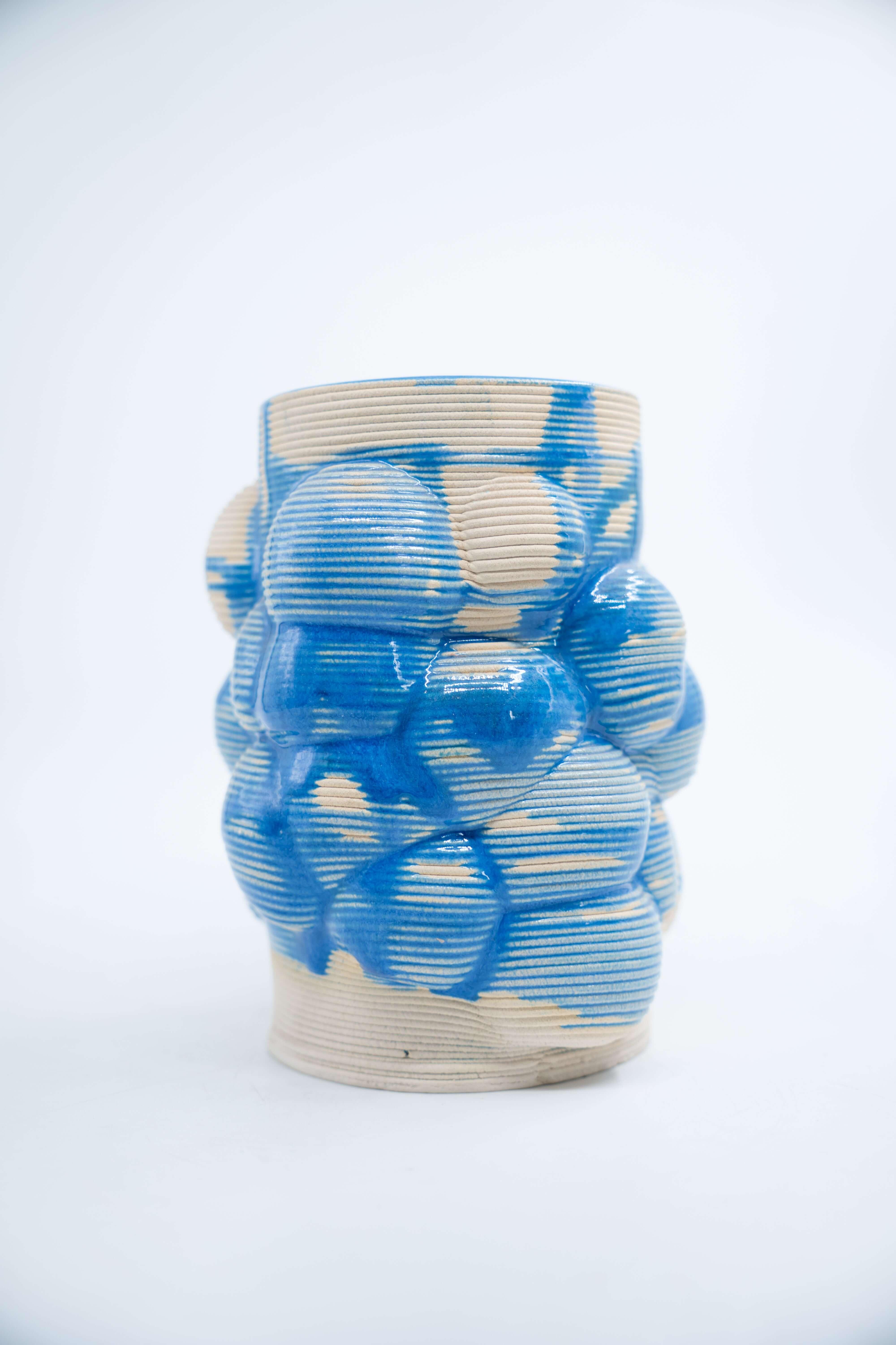 SuperForma Bolle 06 vaso ceramica smalto azzurro