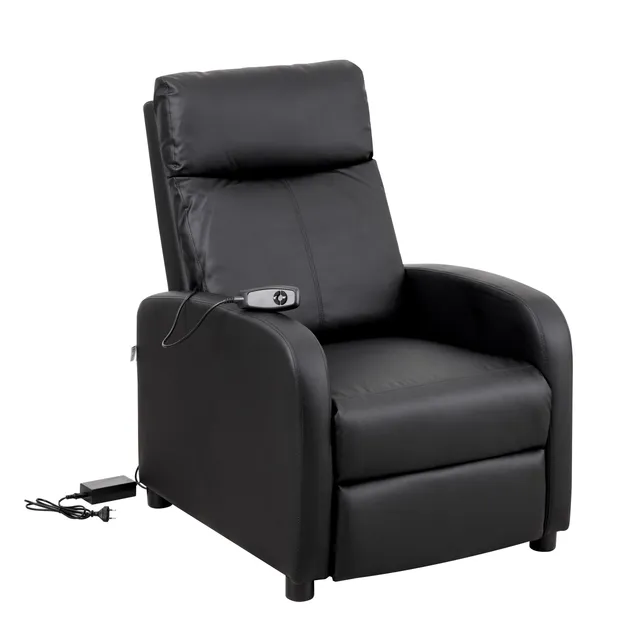 Baroni Home Poltrona Reclinabile Elettrica Nera 66x75x99 cm