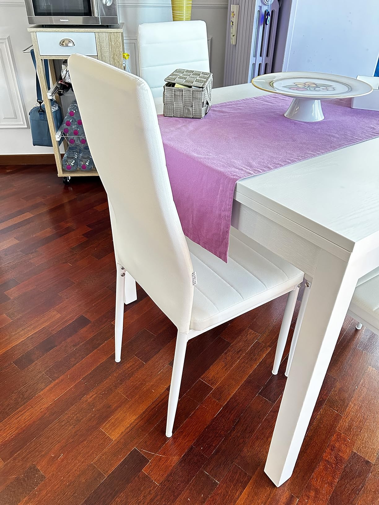 Baroni Home Set 4 Sedie da Pranzo Nero 40x48x96 cm