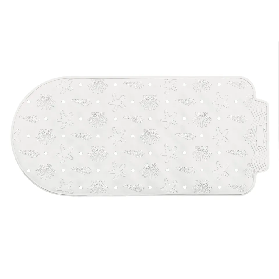 Baroni Home tappetino vasca antiscivolo bianco ovale 37x77 cm