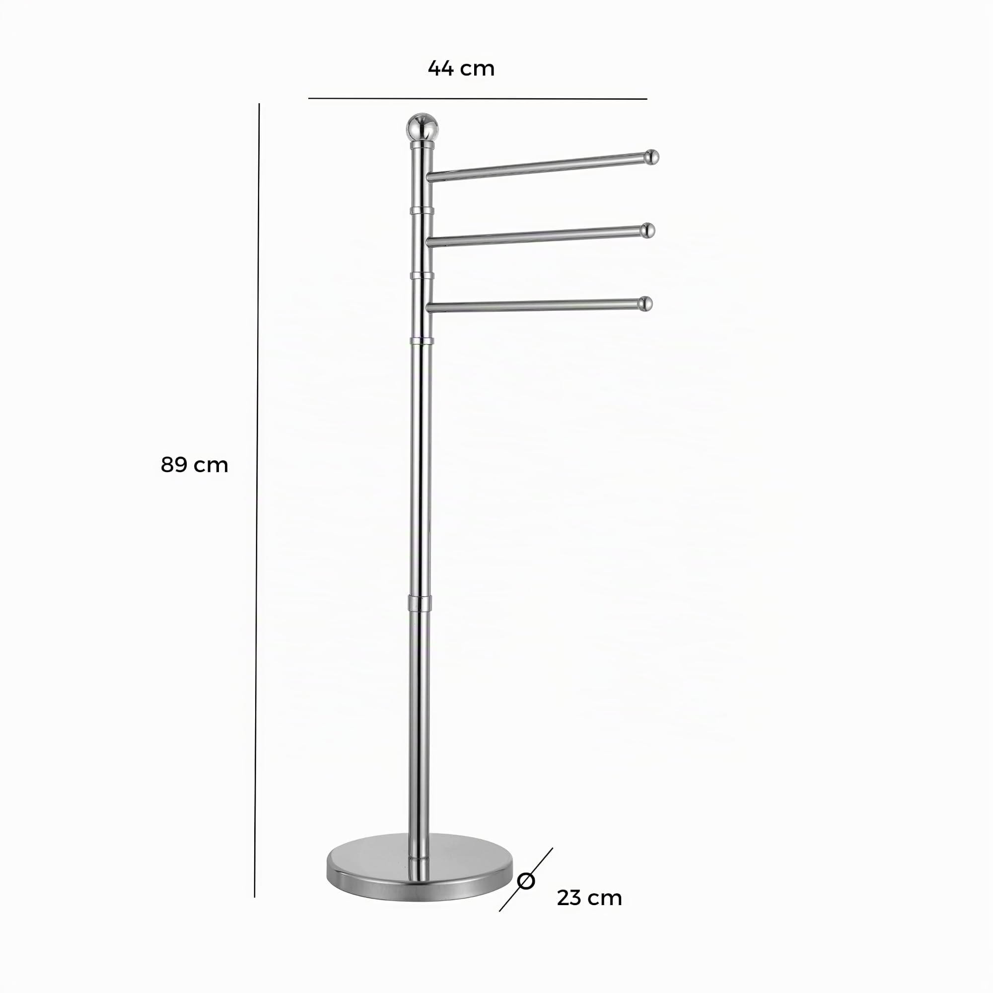 Baroni Home piantana portasciugamani acciaio 44x23x89 cm