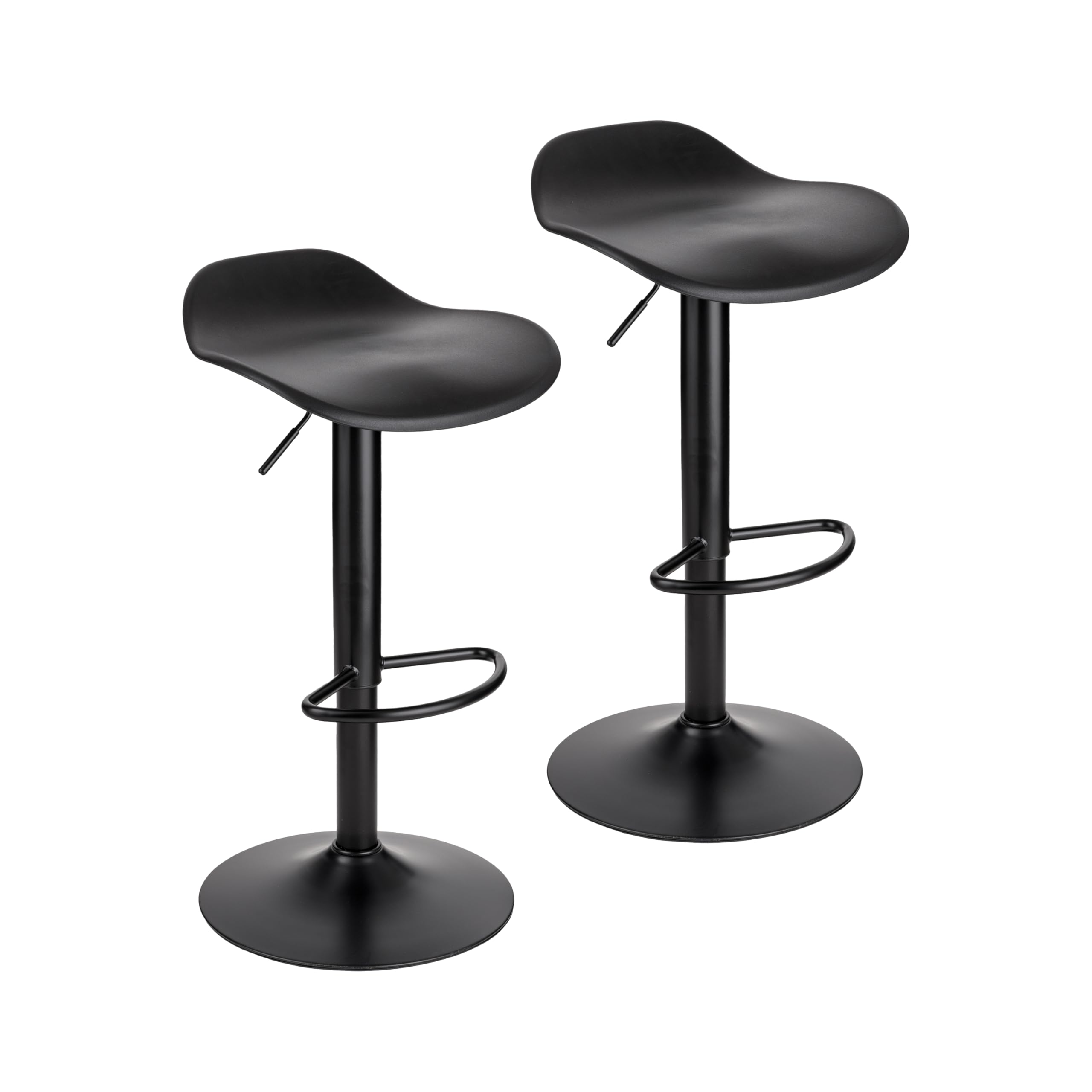 Baroni Home Set 2 Sgabelli Girevoli Bianchi Altezza Regolabile