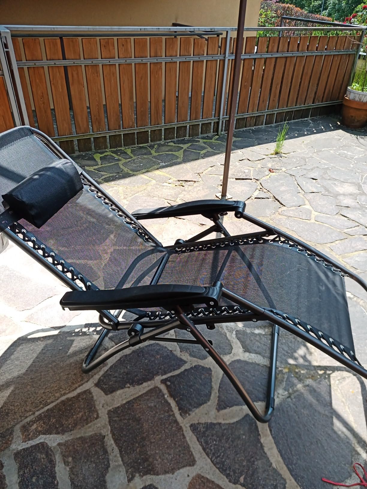 Baroni Home sdraio zero gravity pieghevole giardino nero