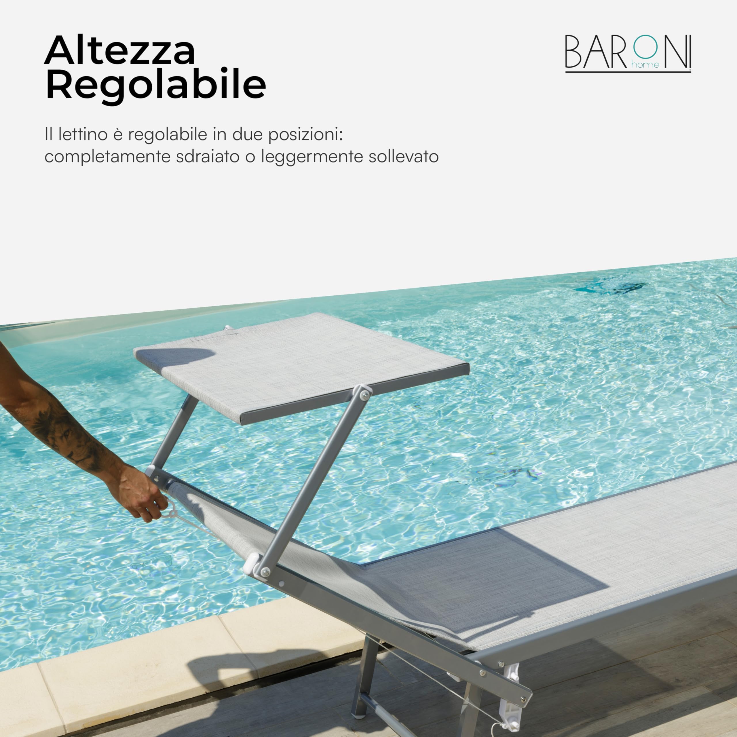 Baroni Home Set 2 Lettini Prendisole Grigi Tettuccio 60x190 cm