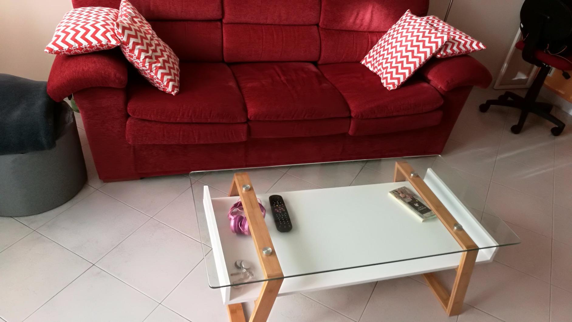 bonVIVO Donatella Scrivania Piccola Bianco H 40 cm Vetro