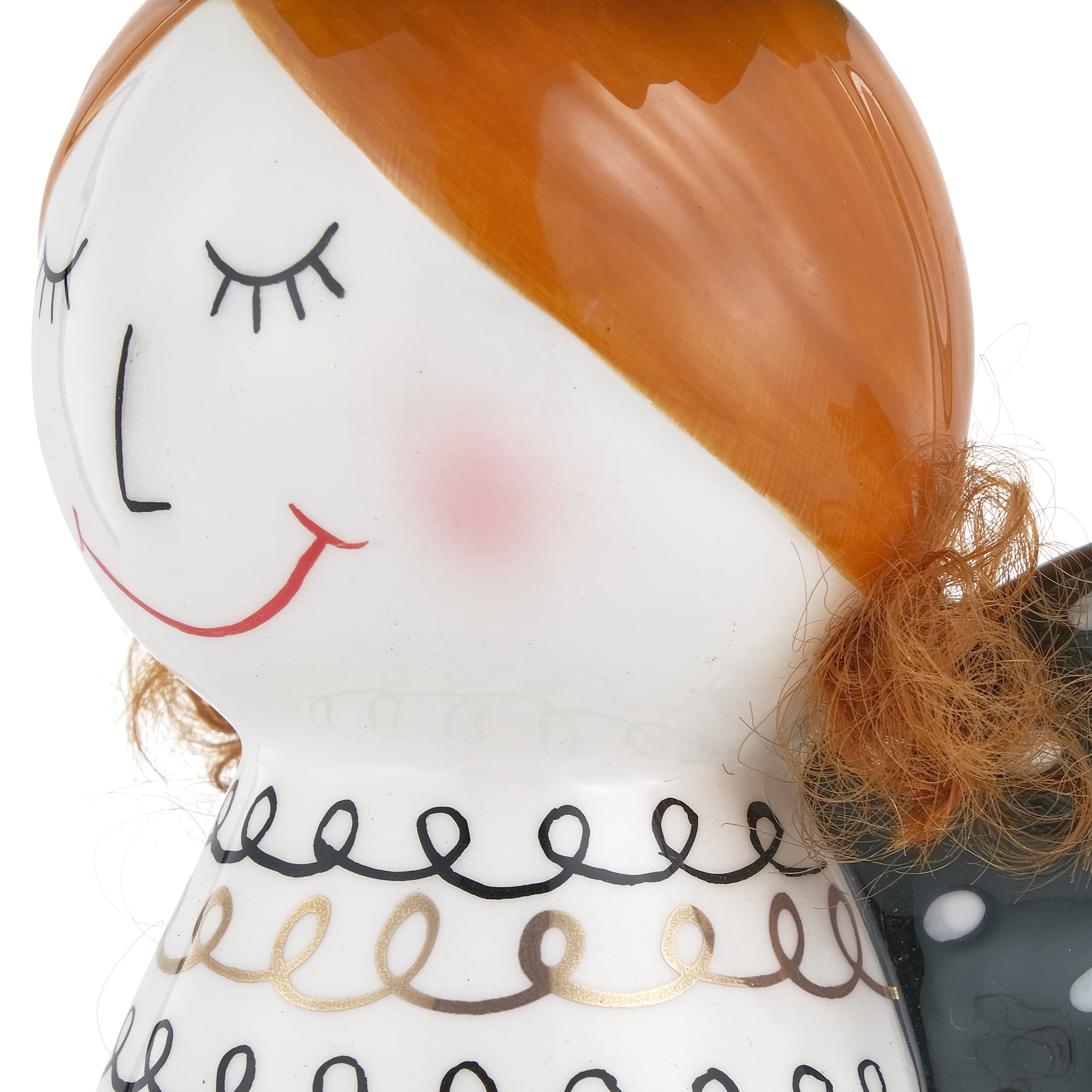 Baroni Home Angelo Vaso Ceramica Bianco 16x8x14 cm Natalizio