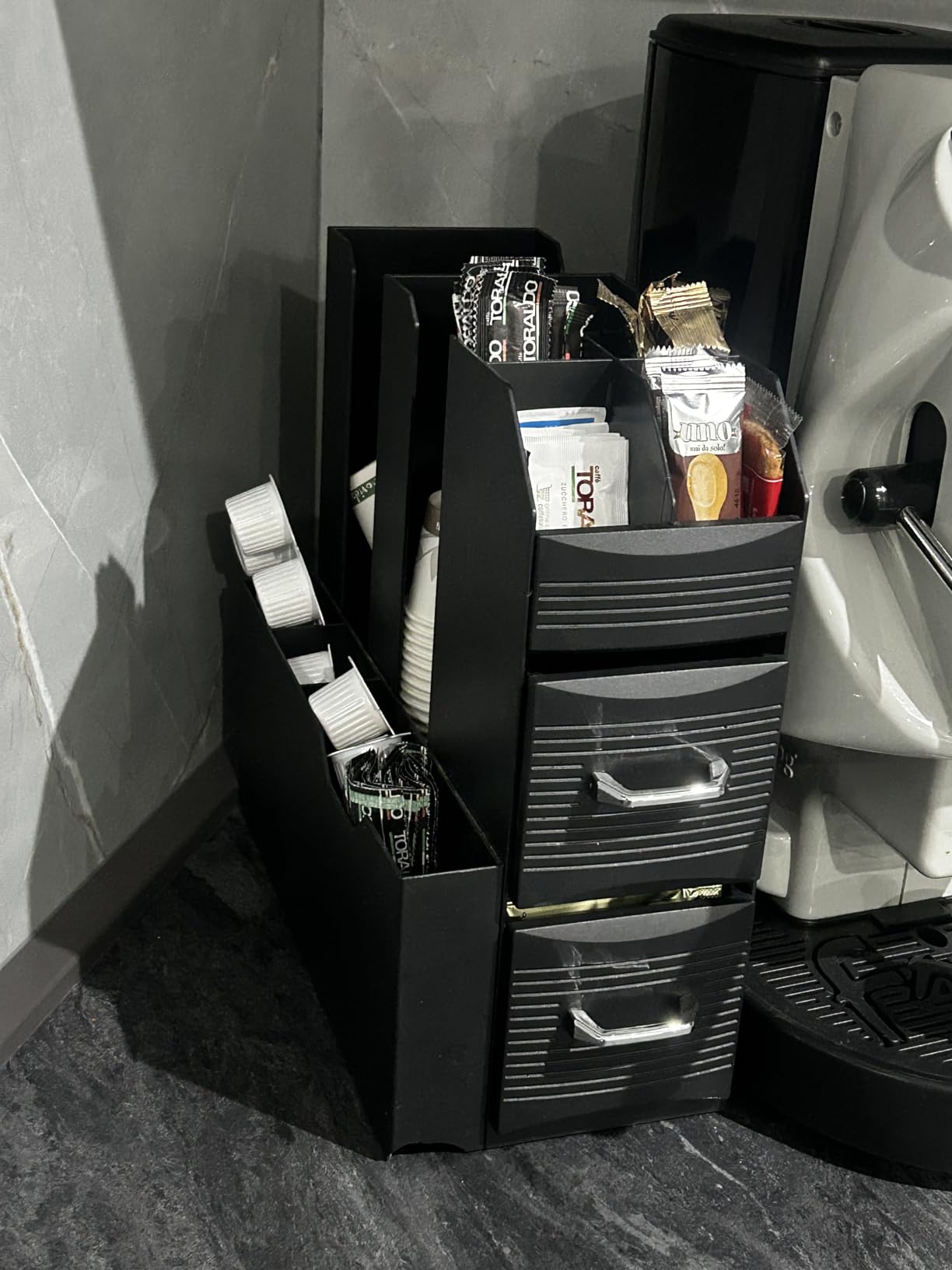 Baroni Home Coffee Station Nera Porta Capsule 55 Capsule 11 Scomparti