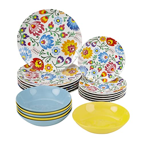 Baroni Home Fiori servito piatti 18 pezzi per 6 persone