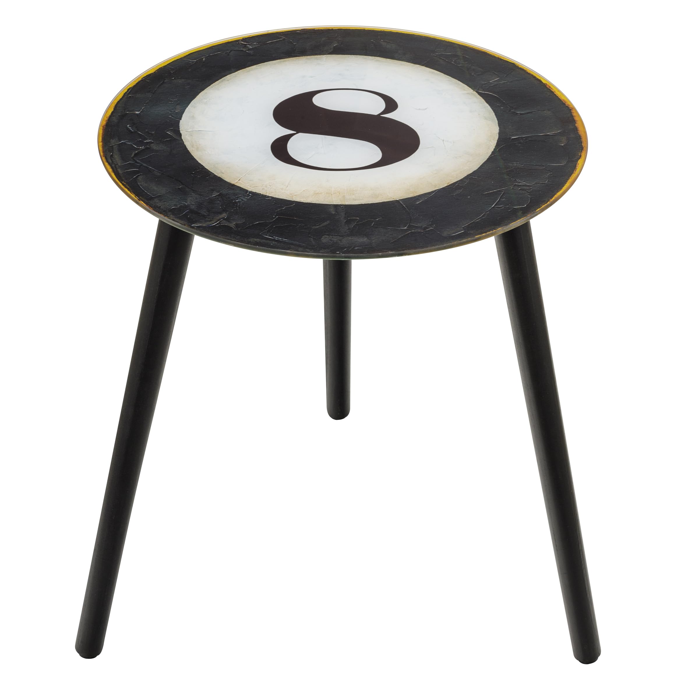 Baroni Home tavolino vetro Biliardo 42x42x40 cm soggiorno