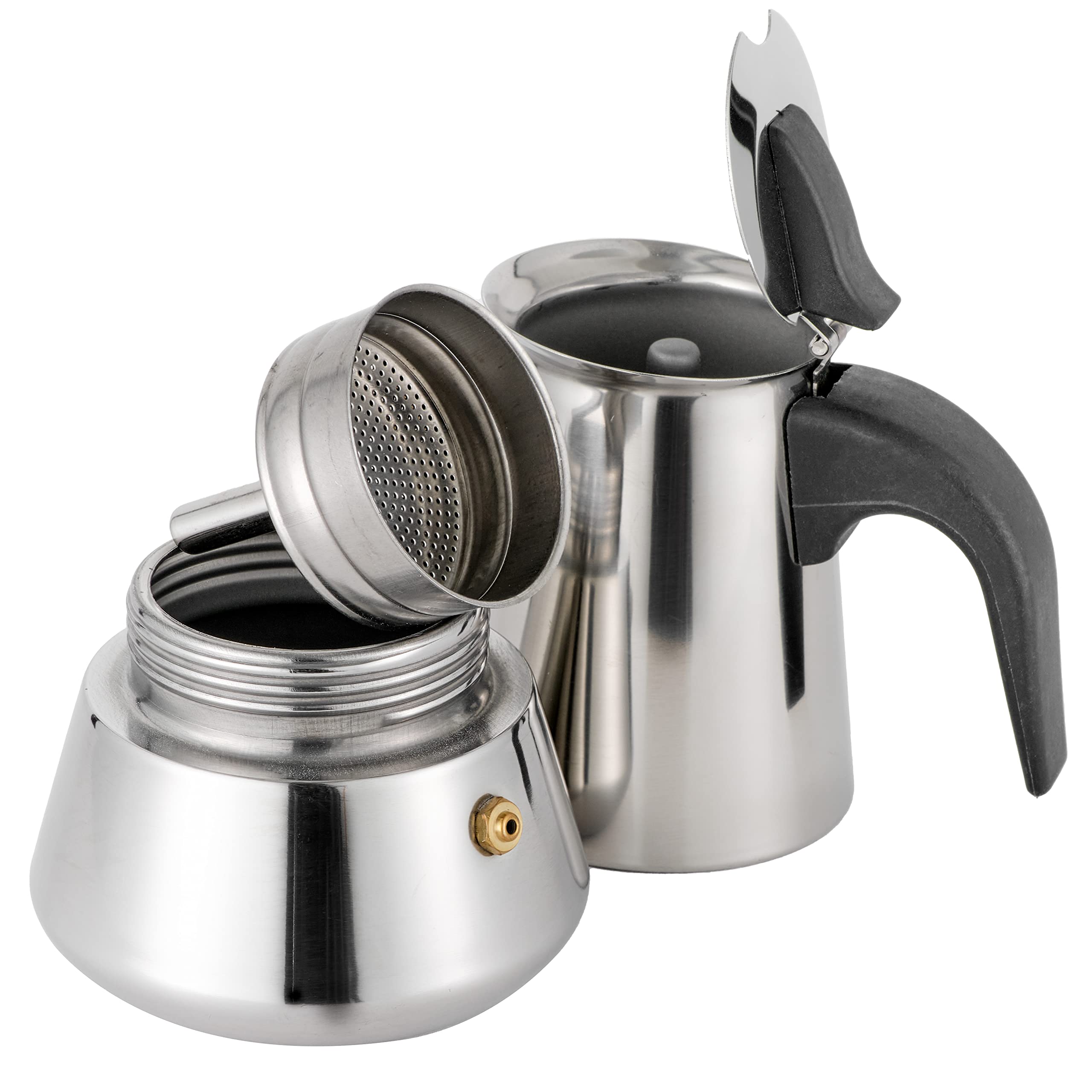 Baroni Moka Express Caffettiera Acciaio 2 Tazzine