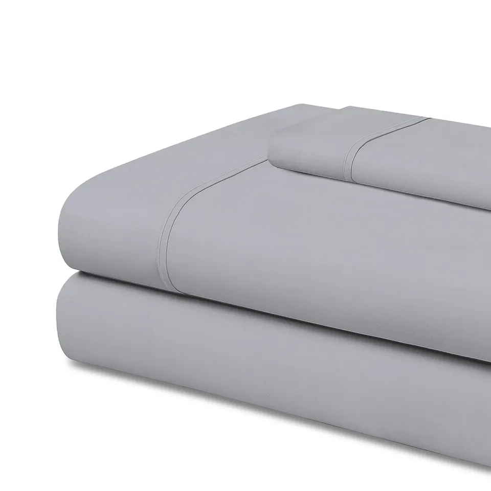 Textilhome EasyCosy Set Lenzuola Singolo 105x200 Grigio Chiaro 3 Pezzi