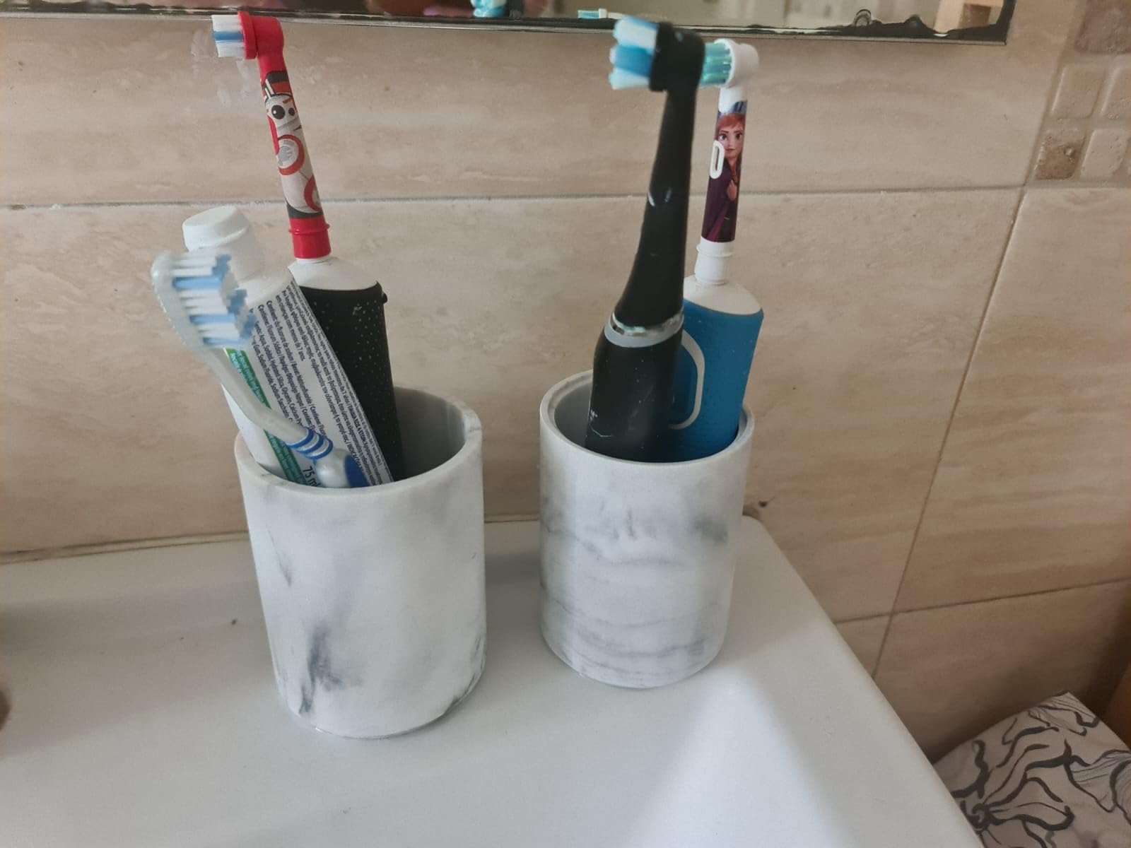 bonVIVO Marmora set accessori bagno 4 pezzi nero effetto marmo