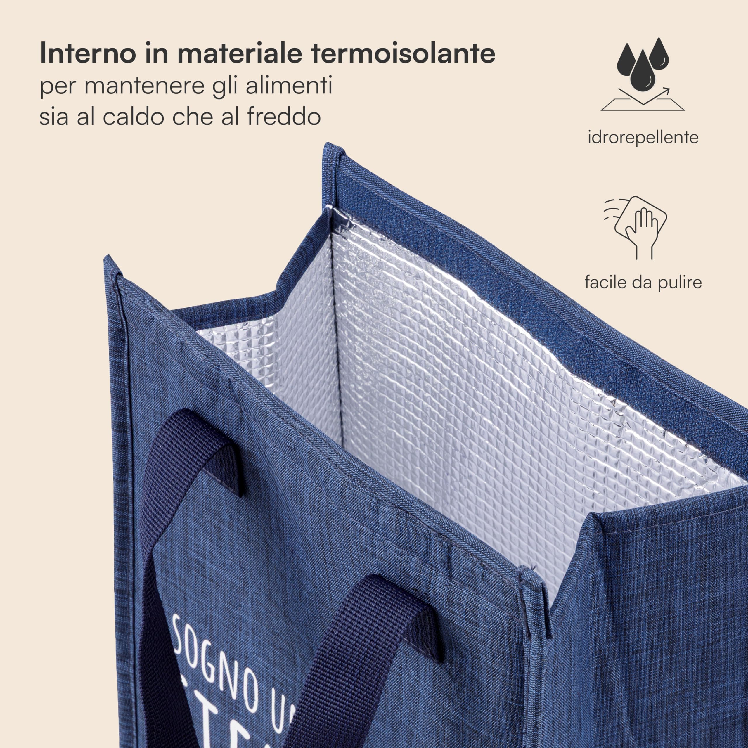 Baroni Home Borsa Porta Pranzo Termica 6L Sogno Stellato idrorepellente