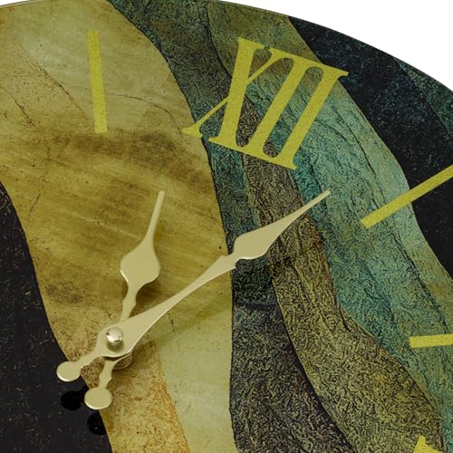 Baroni Home orologio parete vetro onde 43 cm silenzioso