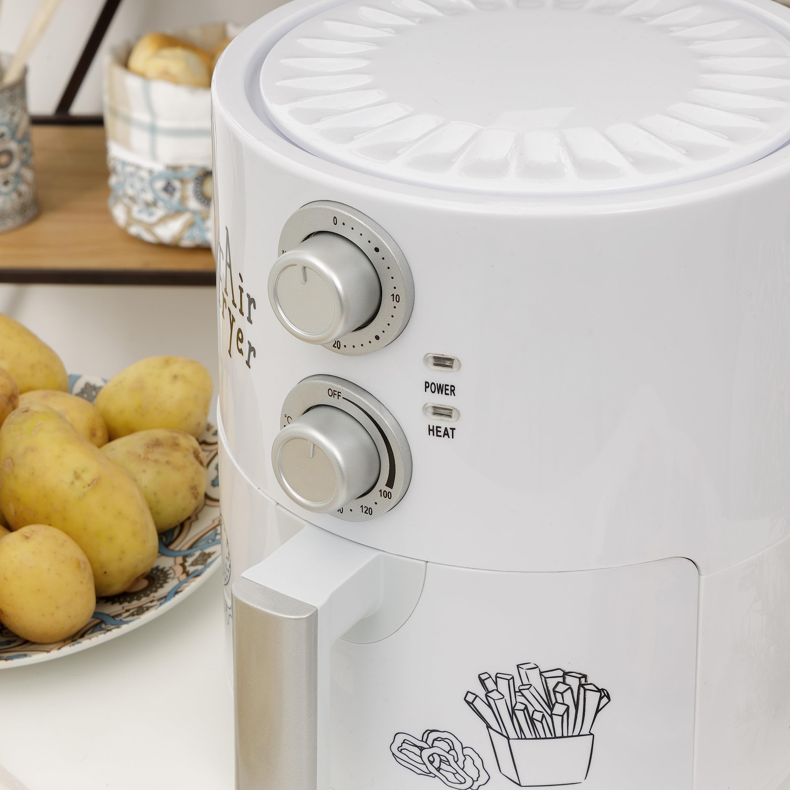 Baroni Home Friggitrice ad Aria 3,5 L 1400W Antiaderente