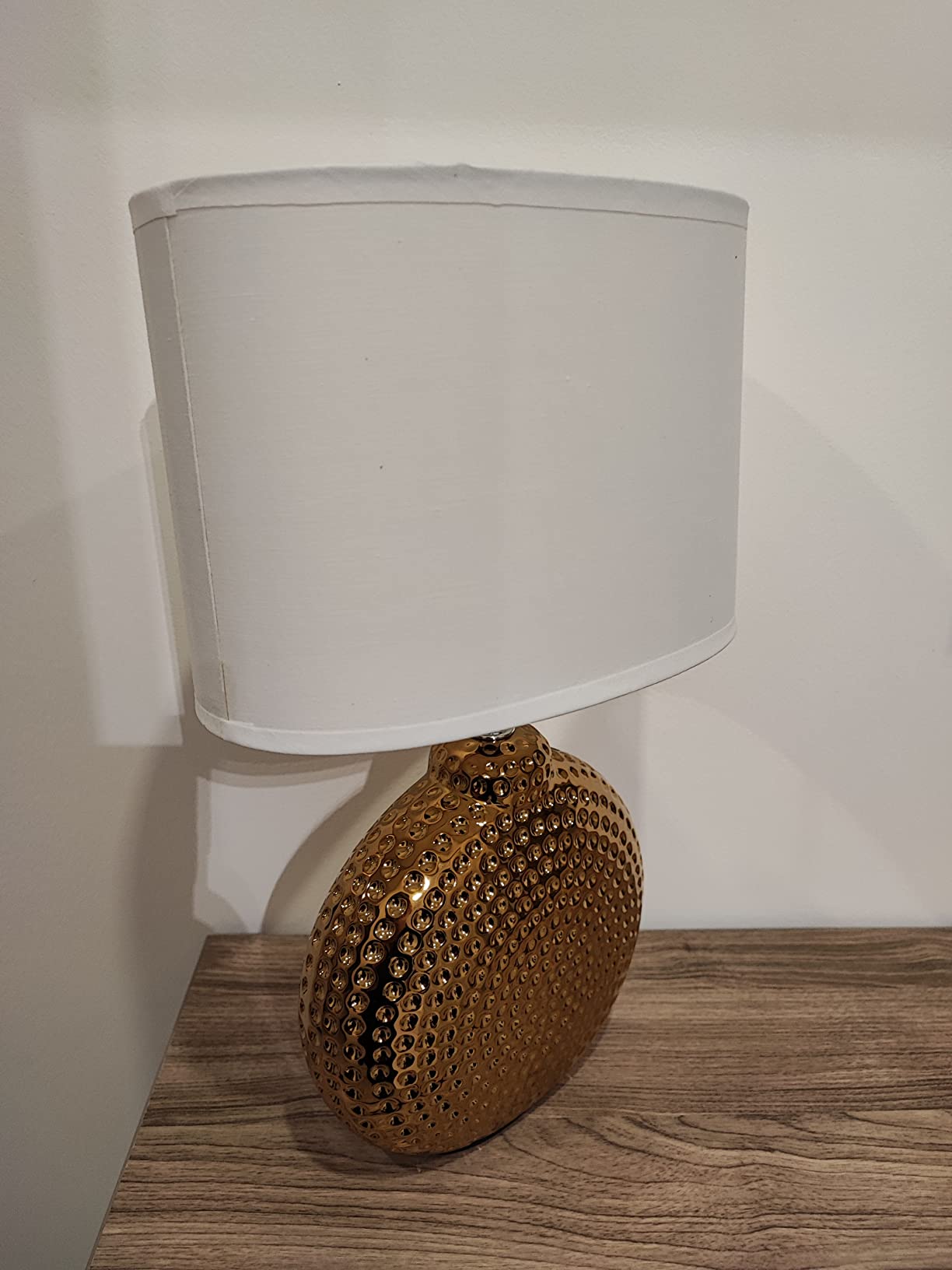 Baroni Home Lampada da Tavolo Sferica Oro in Ceramica 23x23x32 cm