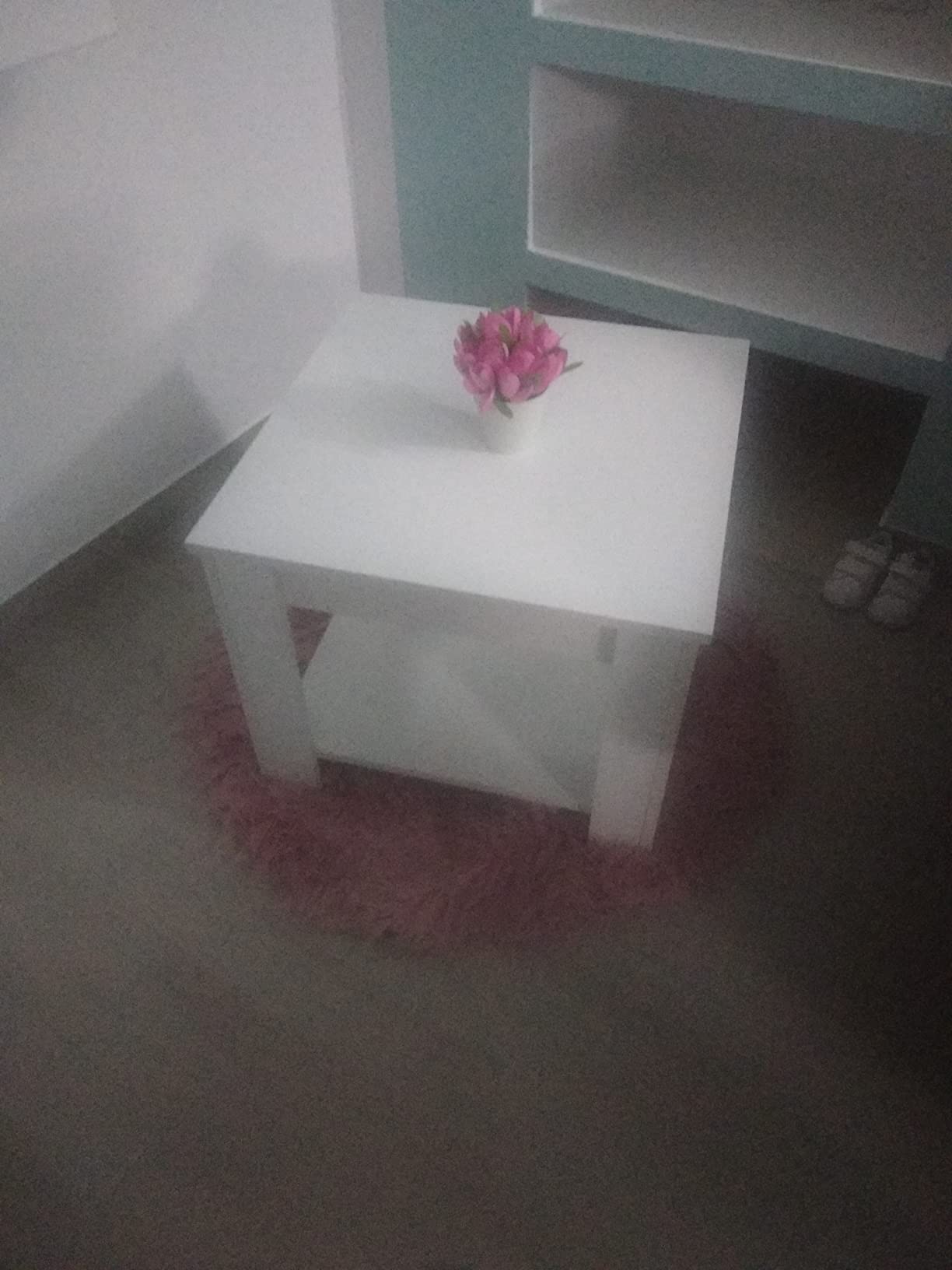 Baroni Home Tavolino Salotto Bianco 120x60x45 con Ripiano