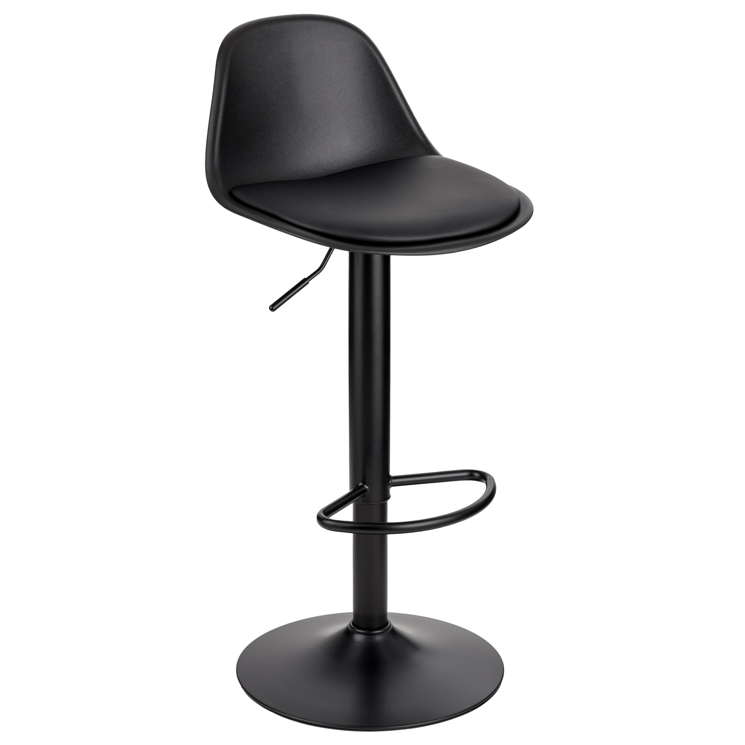 Baroni Home Sgabello Girevole Nero 1 Pezzo Altezza Regolabile