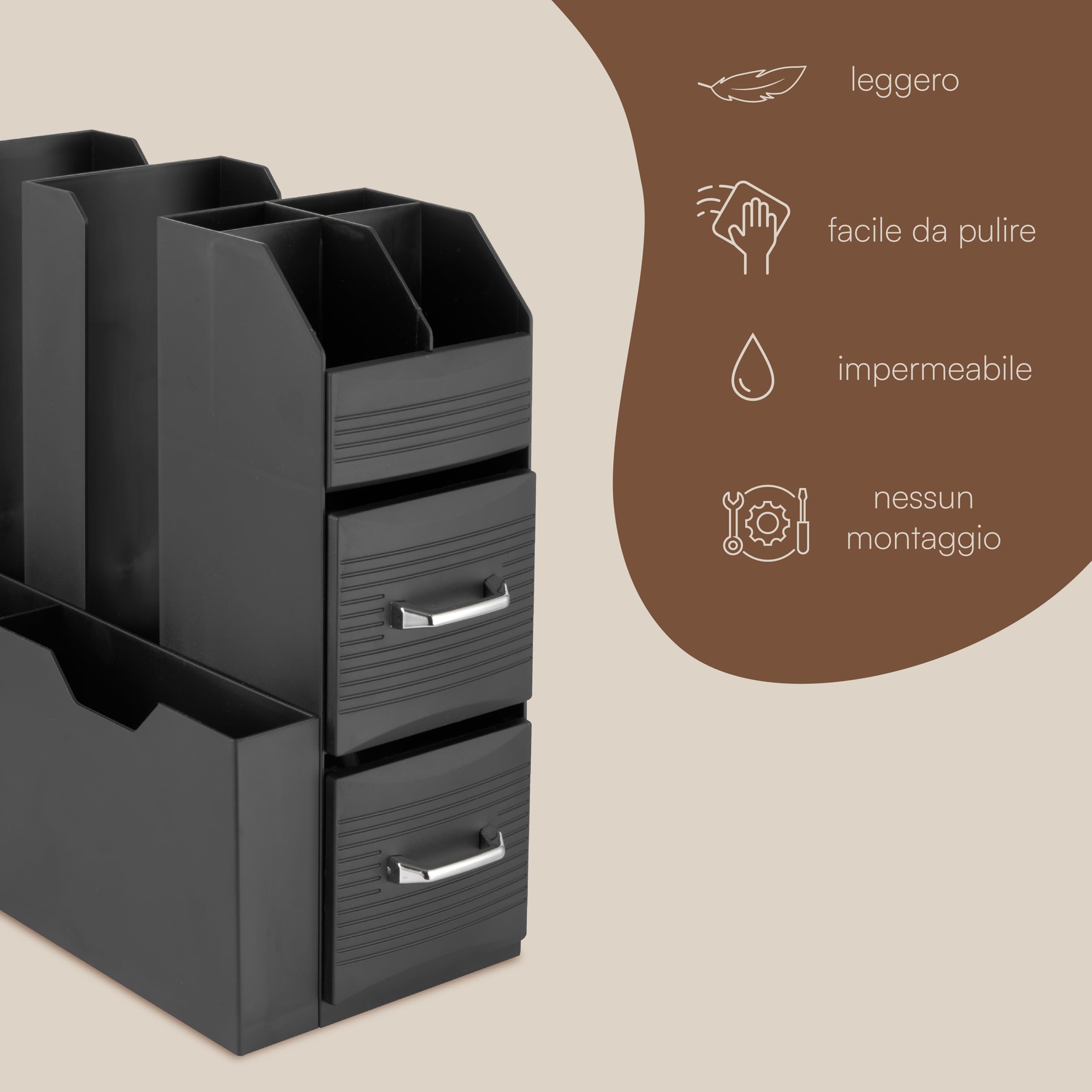 Baroni Home Coffee Station Nera Porta Capsule 55 Capsule 11 Scomparti