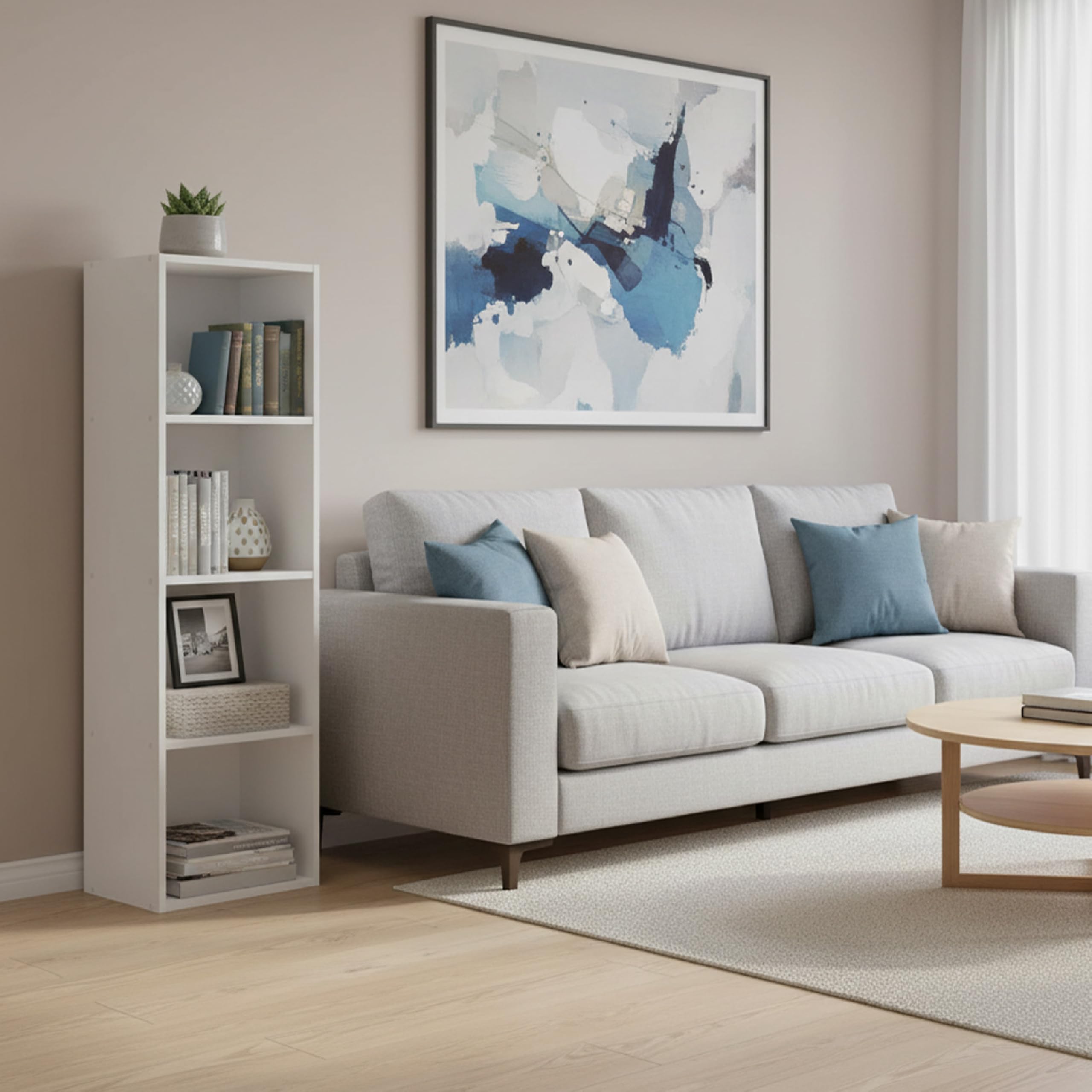 Baroni Libreria Cubi Bianca 4 Ripiani 24x31x106 cm