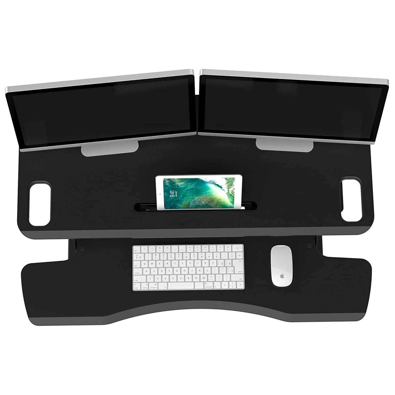 bonVIVO Scrivania Regolabile Sit Stand Nera da PC Ufficio