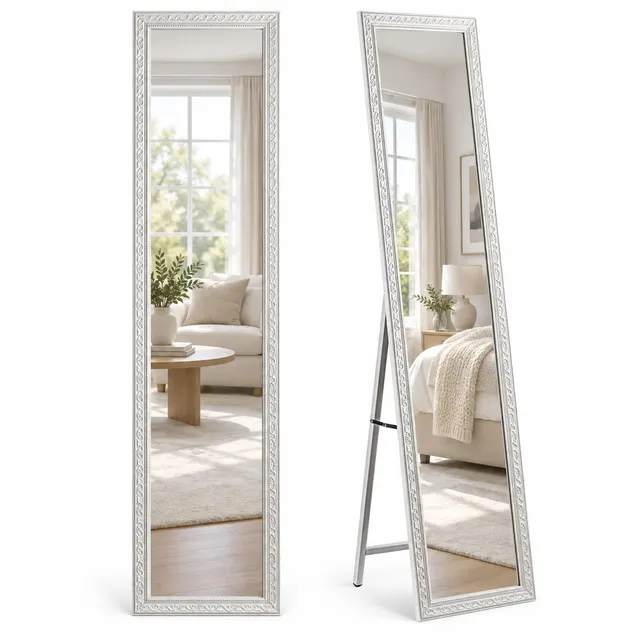 Baroni Home Specchio da Terra Riccioli Bianchi 40x150 cm