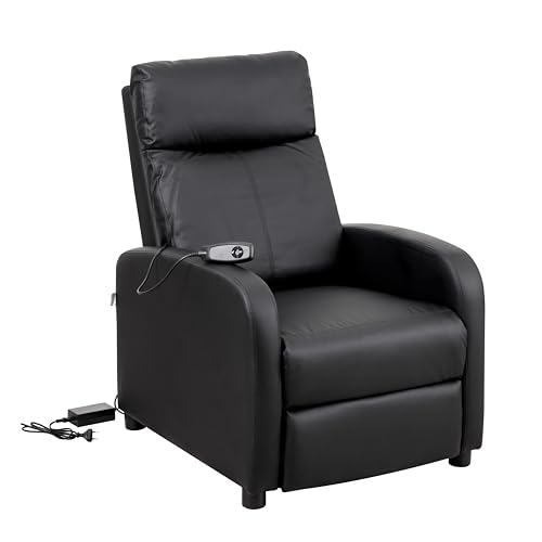 Baroni Home Poltrona Reclinabile Elettrica Nera 66x75x99 cm