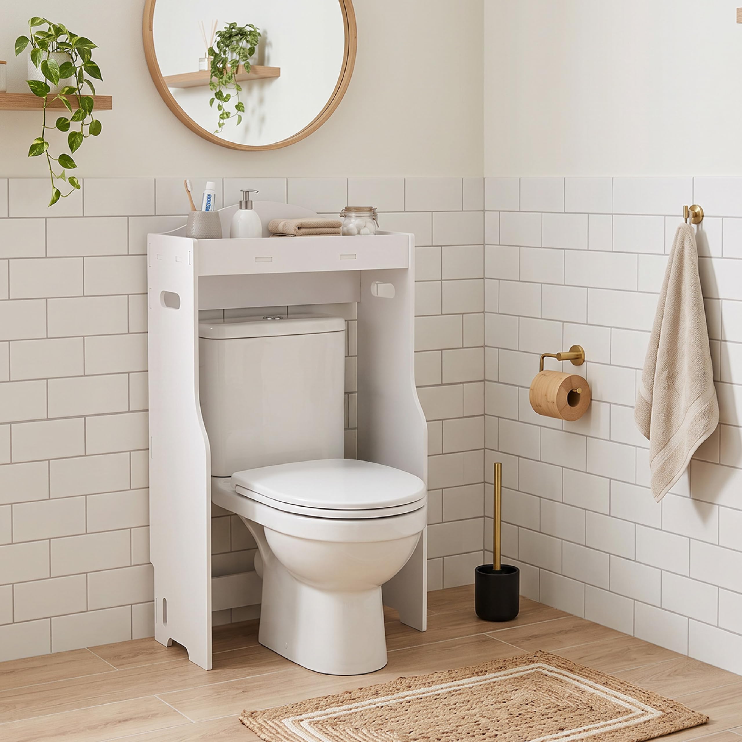 Baroni Home Mobile Sopra WC 1 Ripiano 48x20x90 cm Plastic Wood