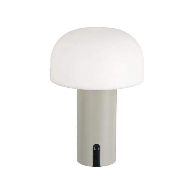 Baroni Home Lampada LED Fungo Senza Fili Tortora 22 cm Ricaricabile
